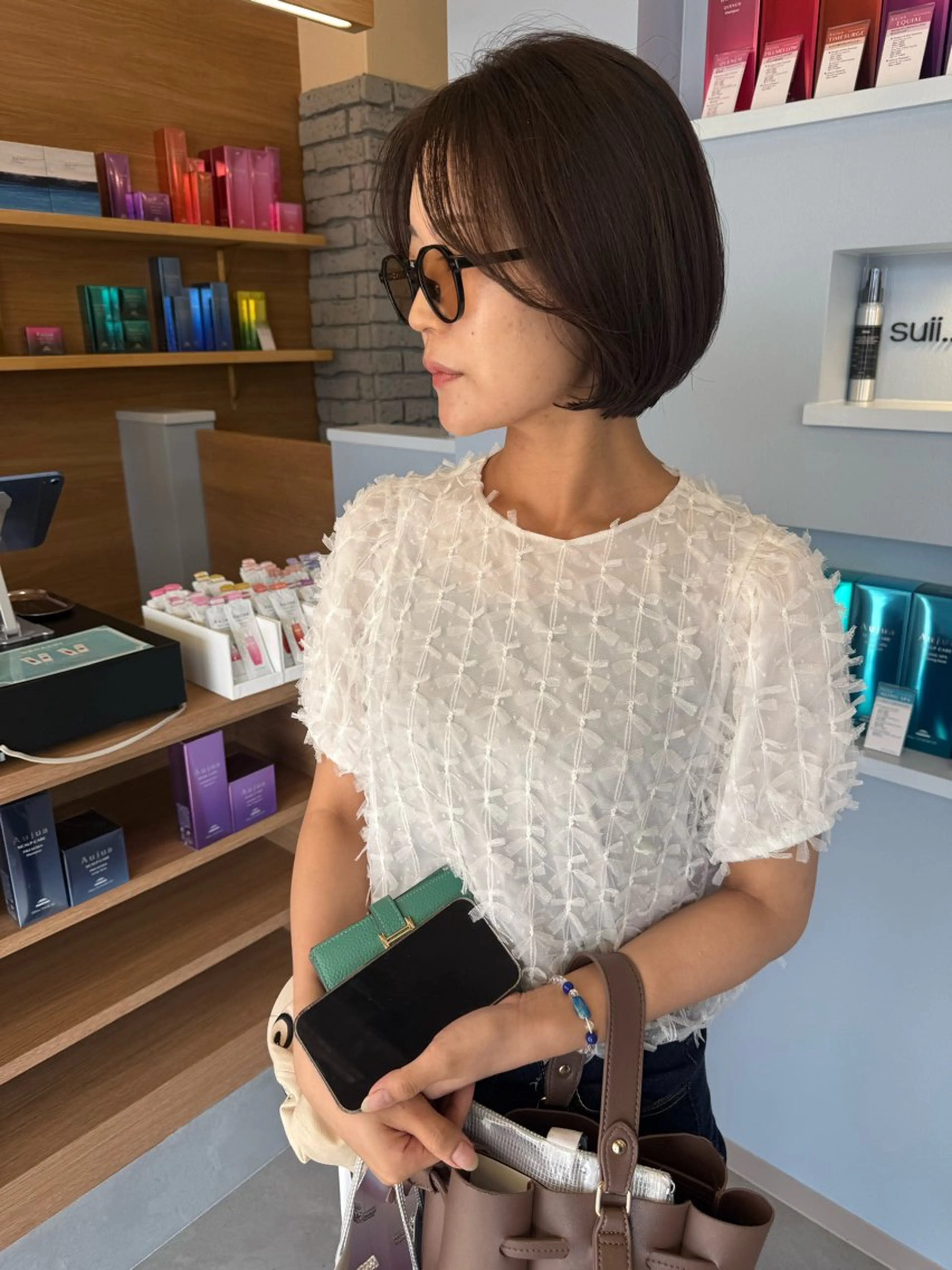 ショート ショートボブ ボブレイヤー ボブ 髪質改善 韓国風ヘア カット ヘアカラー suii..hair designのヘアスタイル