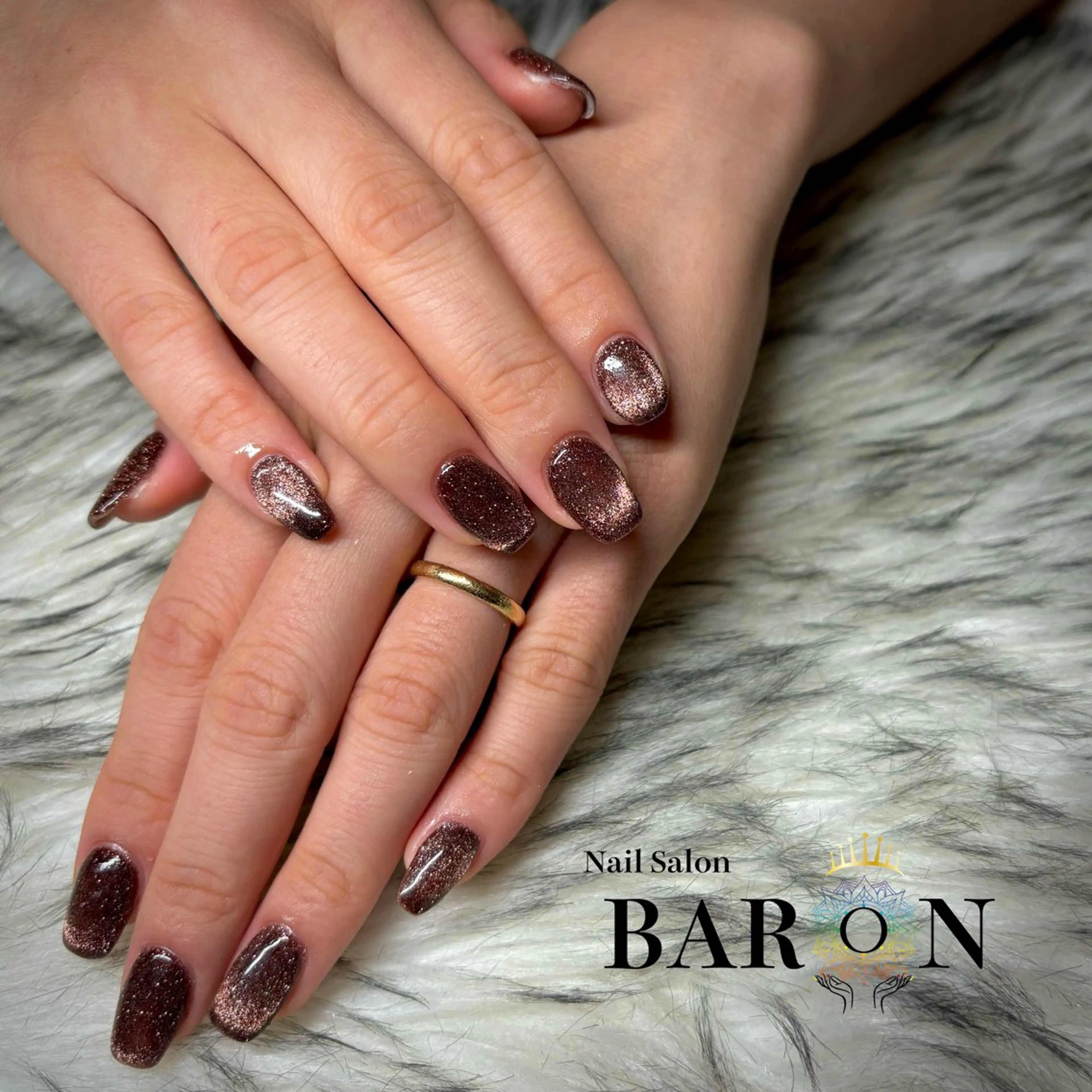 ネイル フレンチネイル マグネットネイル ♛BARON♛ MANAのネイルデザイン