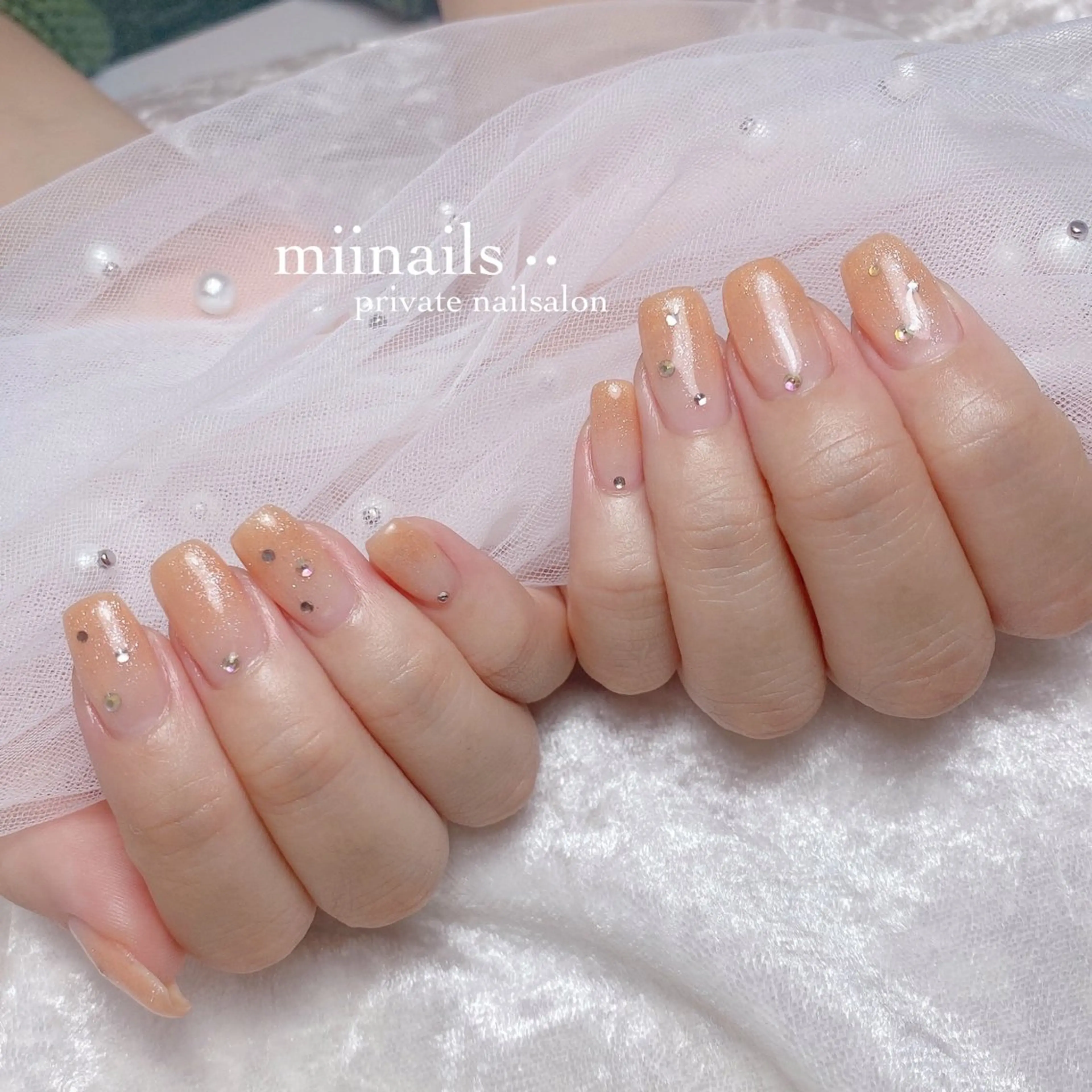 ネイル フレンチネイル 韓国ネイル ワンホンネイル ハンドネイル nailsalon miinailsのネイルデザイン