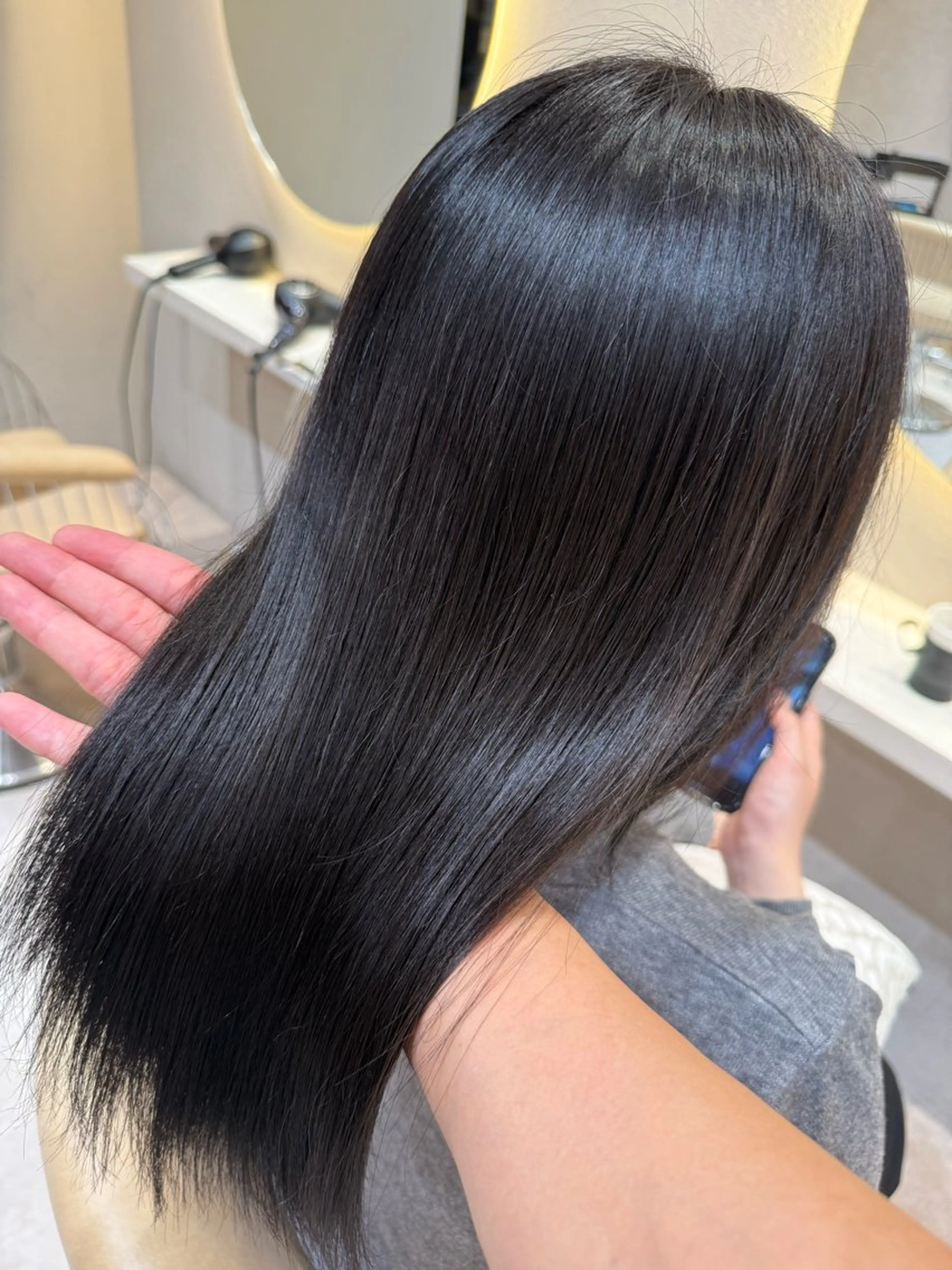 セミロング ヘアカラー トリートメント 縮毛矯正/透明感/ 松葉 晃明のヘアスタイル