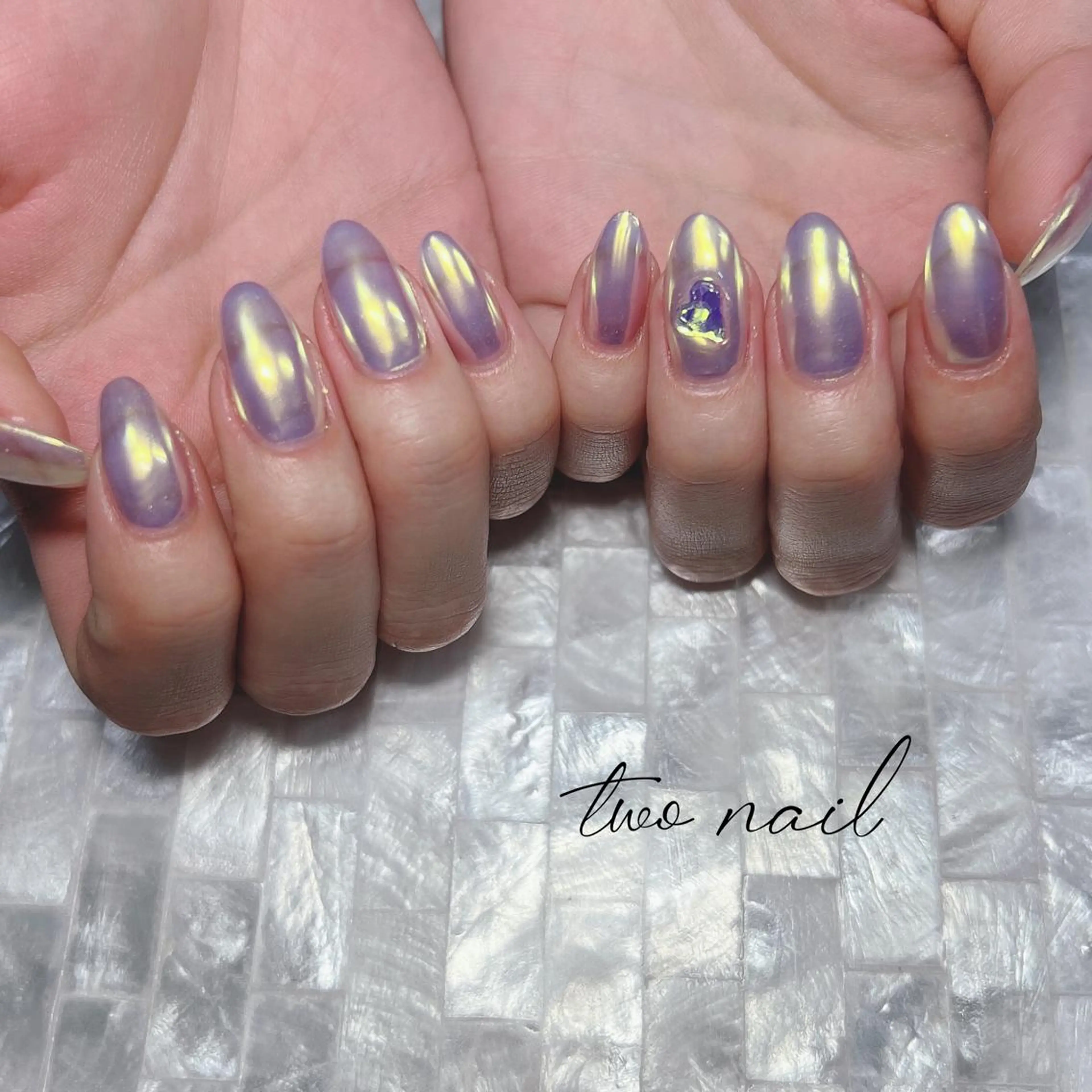 ネイル アートネイル オーロラネイル フットネイル ハート キラキラネイル ハンドネイル two nailのネイルデザイン
