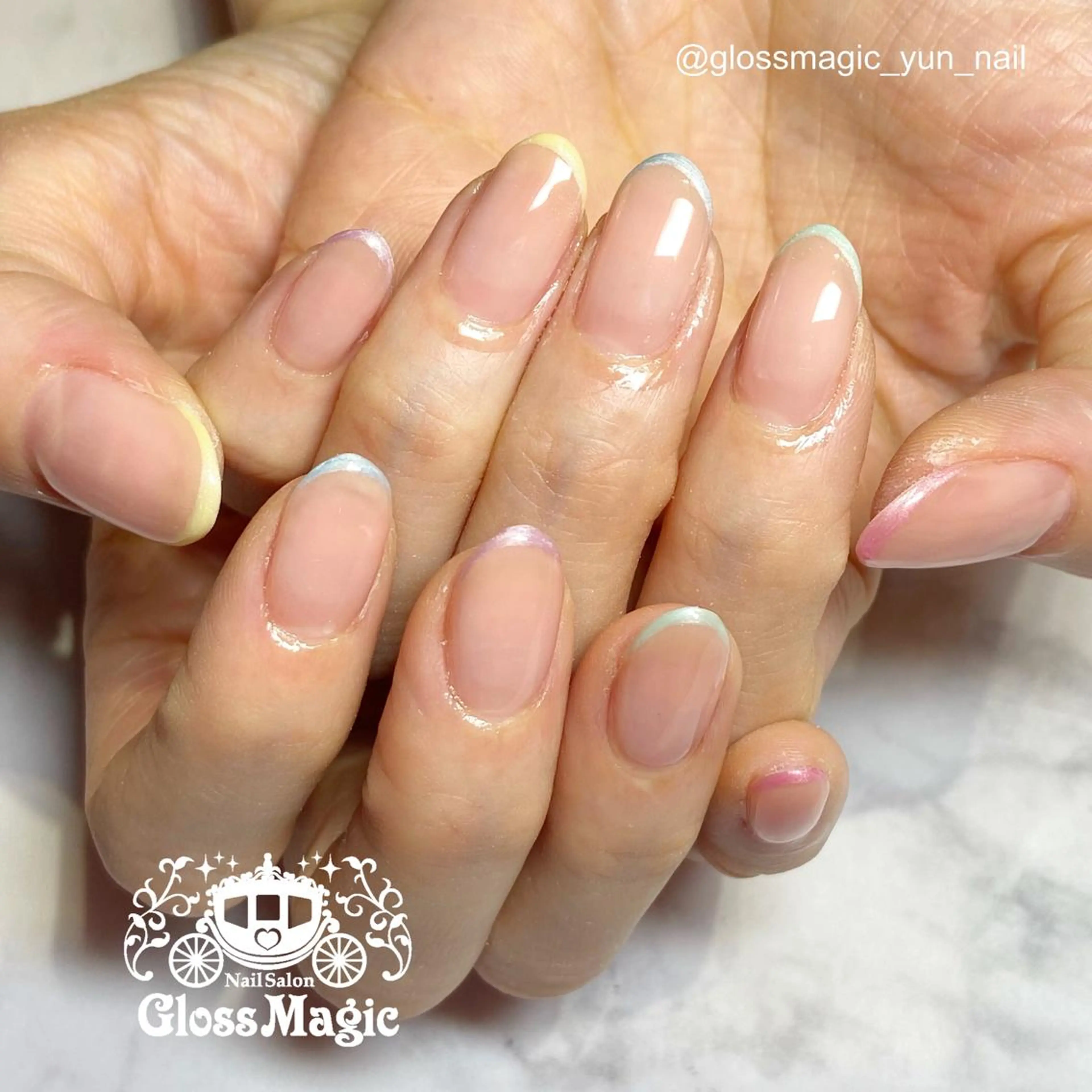 ネイル フレンチネイル パステルネイル YUN 💅のネイルデザイン
