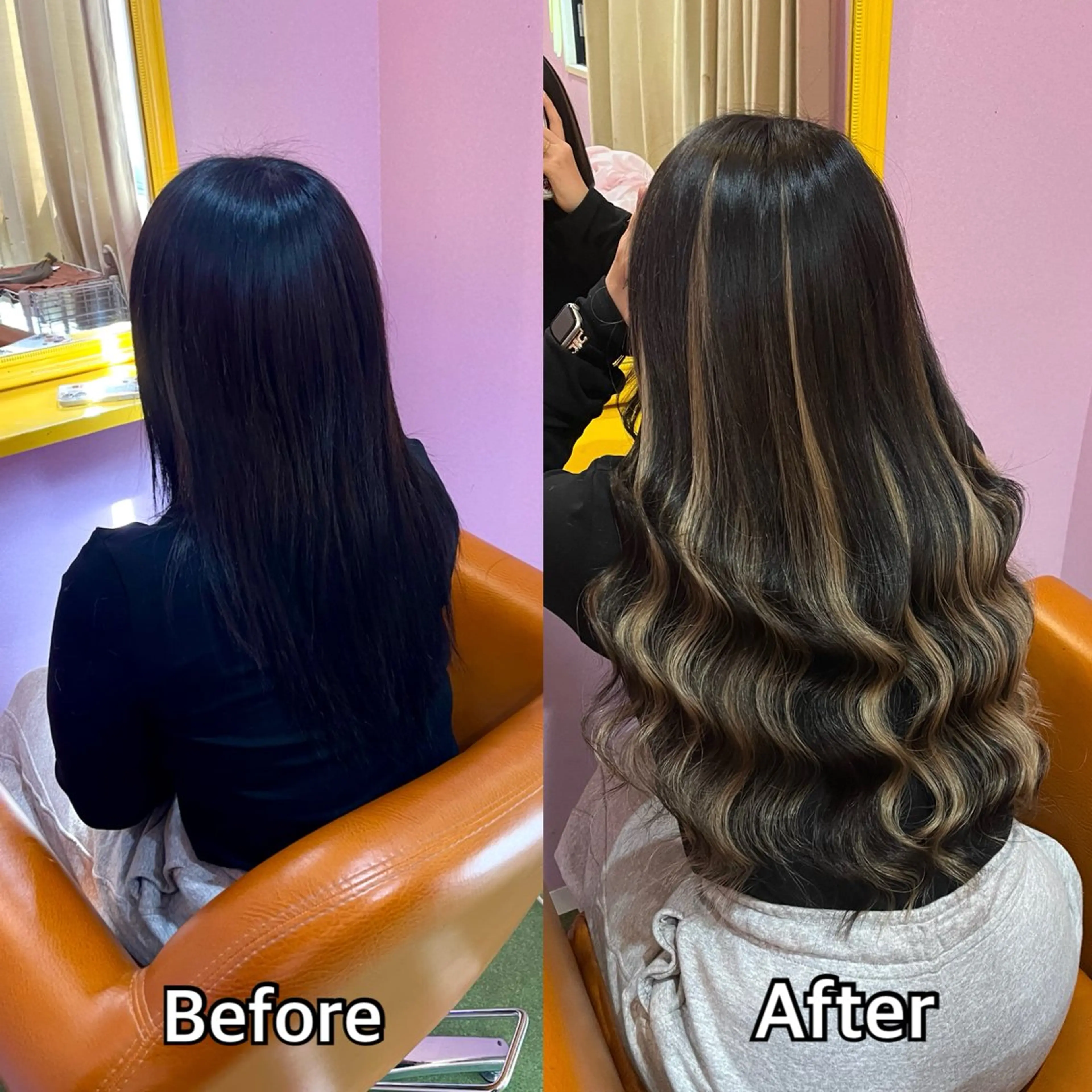 ロング エクステ シール＋ちび編み込み エクステ梅田🐨のヘアスタイル