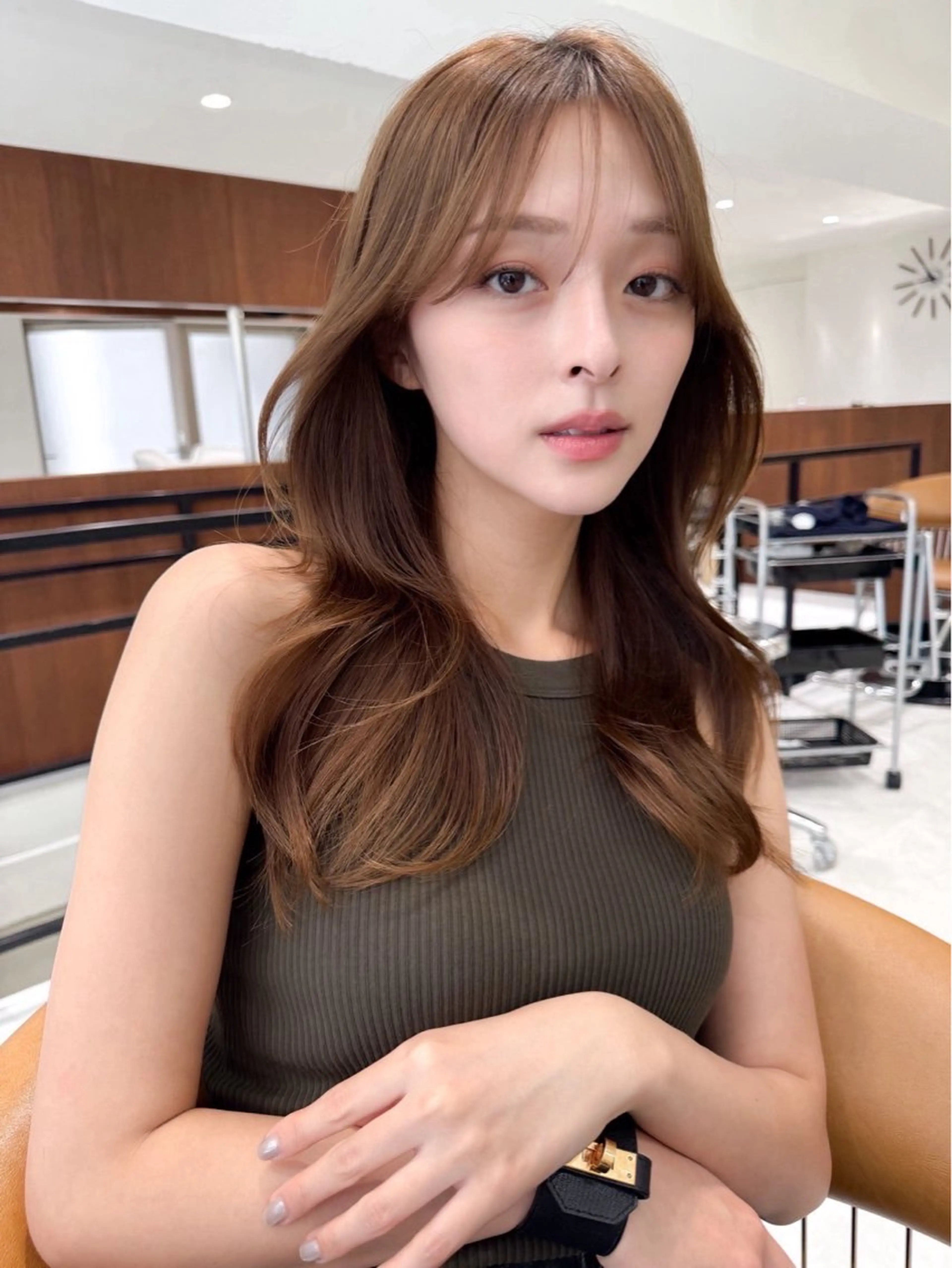 ロング トリートメント カット ヘアカラー トリートメント Amaretto かなのヘアスタイル