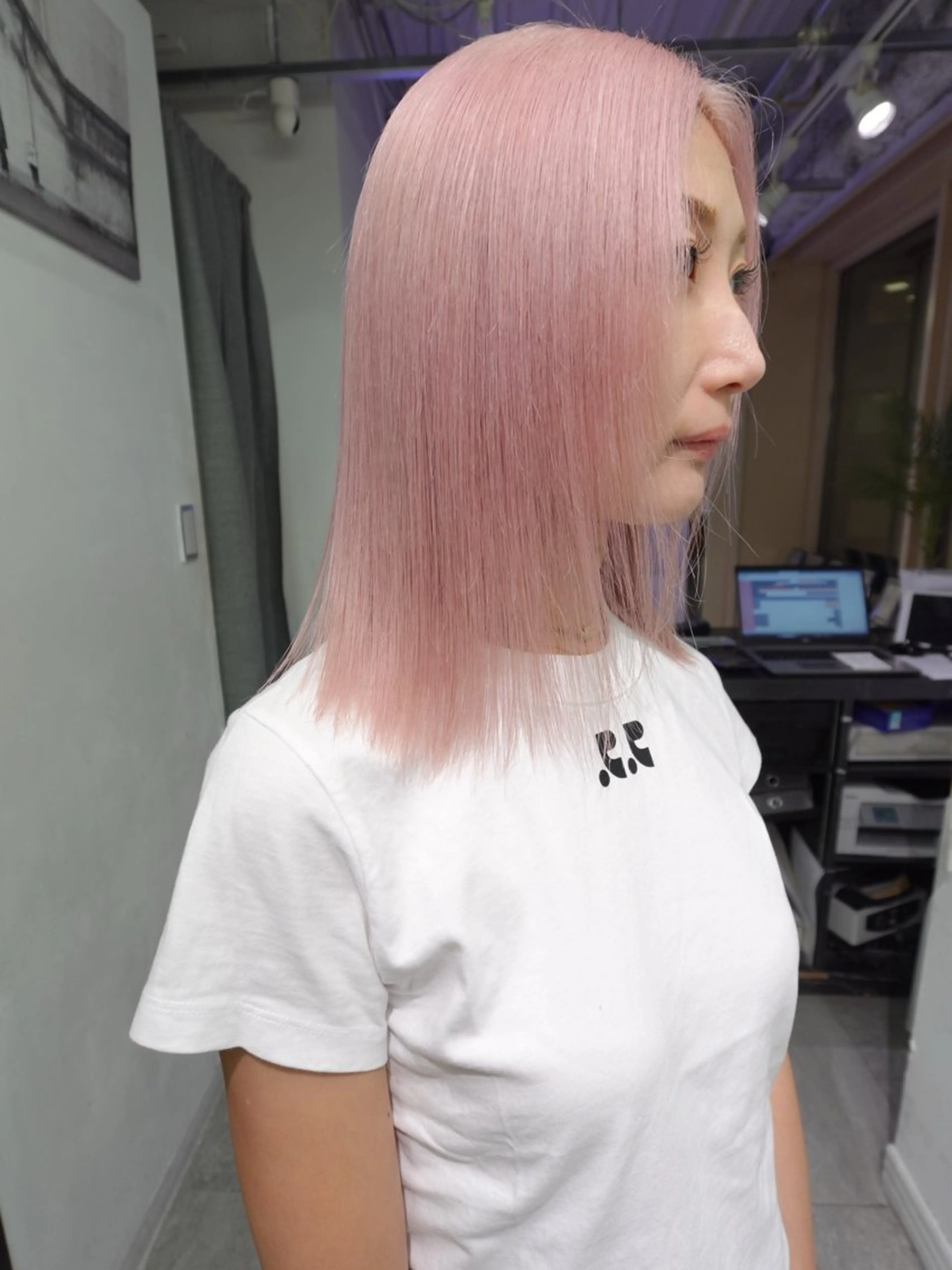 セミロング ヘアカラー ハイトーン/ ボブ/KAIのヘアスタイル