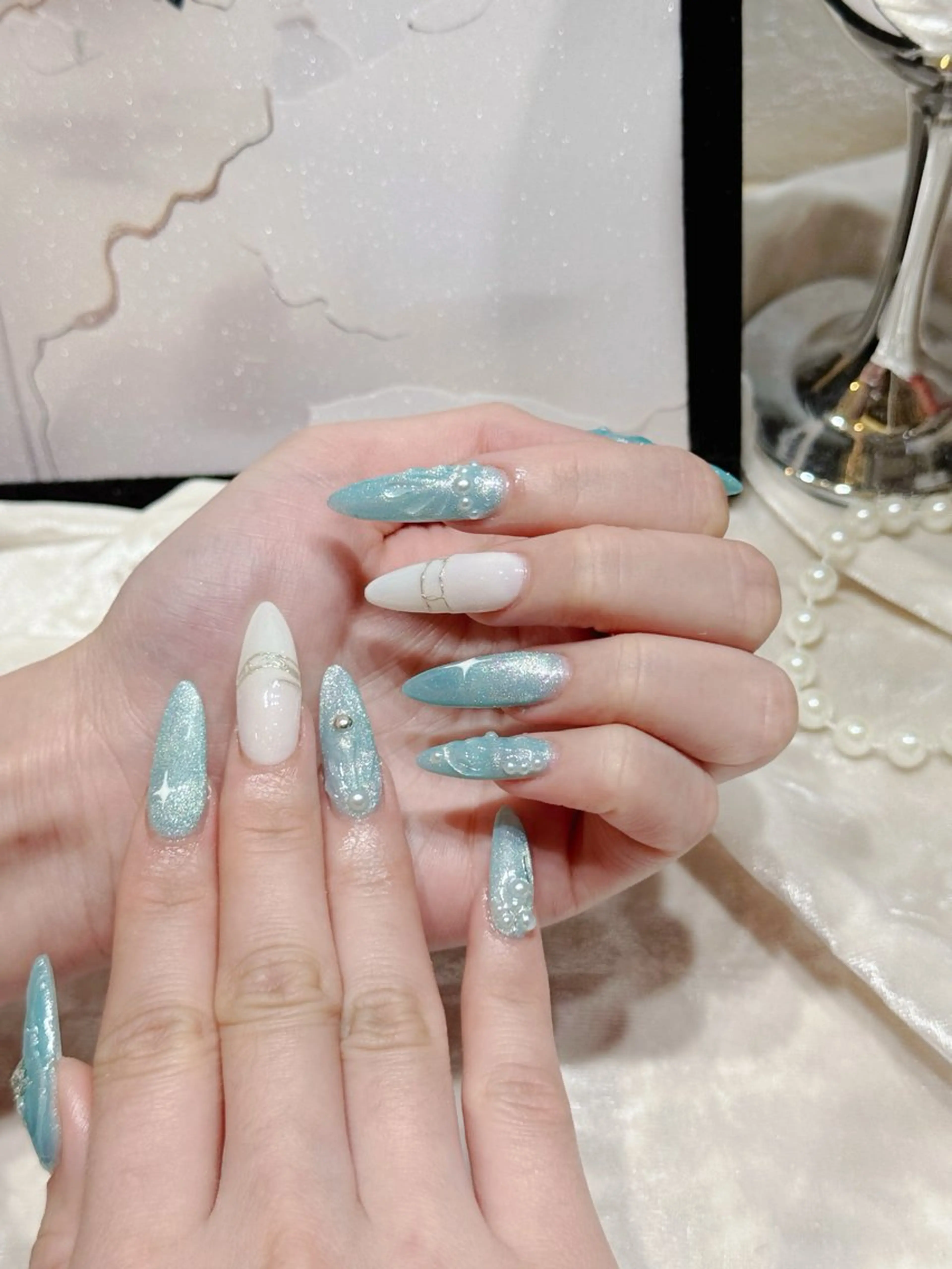 ネイル アートネイル フットネイル ジェルネイル ハート マグネットネイル Babarla Nailのネイルデザイン