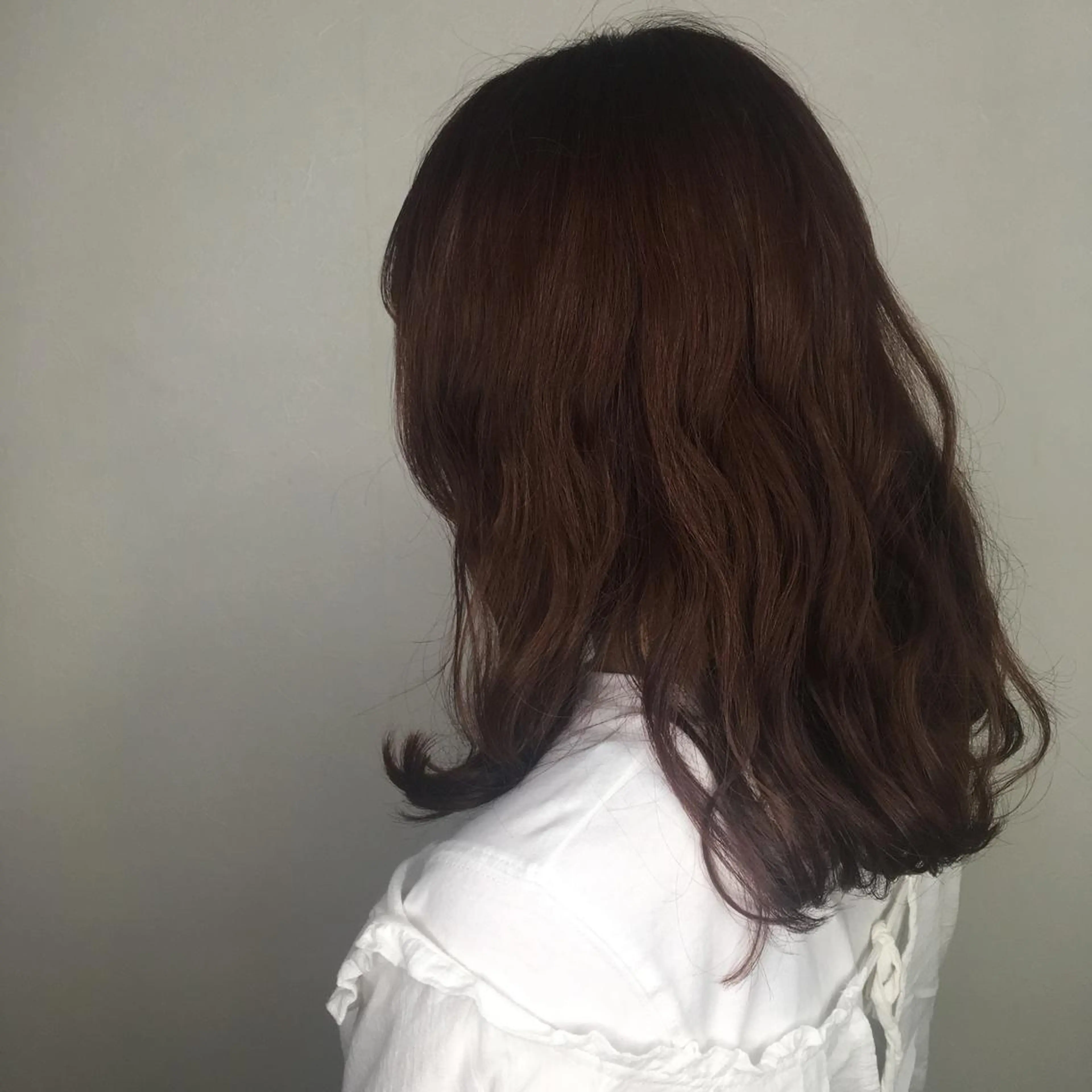 ミディアム カラー パーマ 福島 純子のヘアスタイル