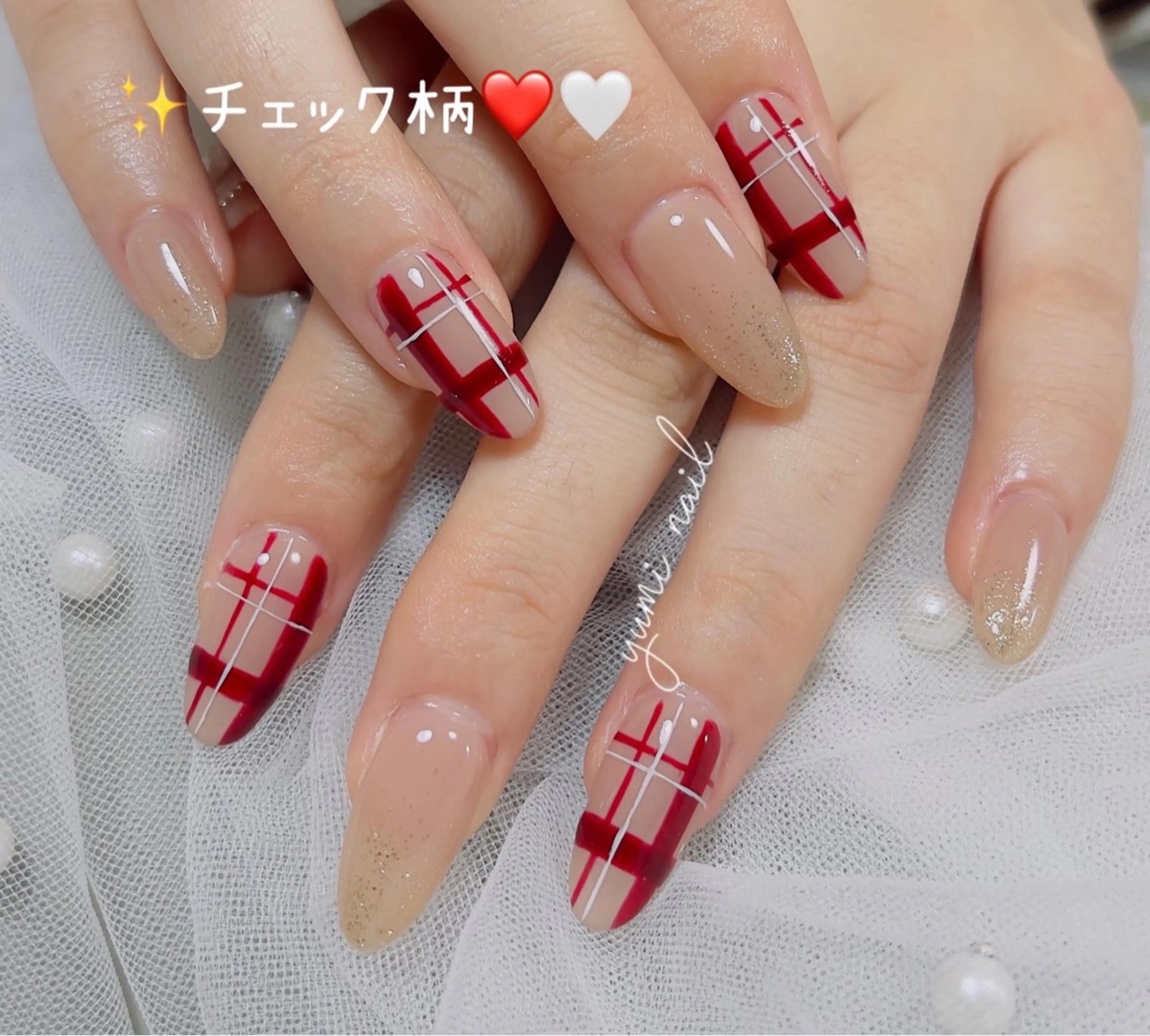 ネイル ハンドネイル 𝐲𝐮𝐦𝐢🎀 長さ出しデザイン専門のネイルデザイン