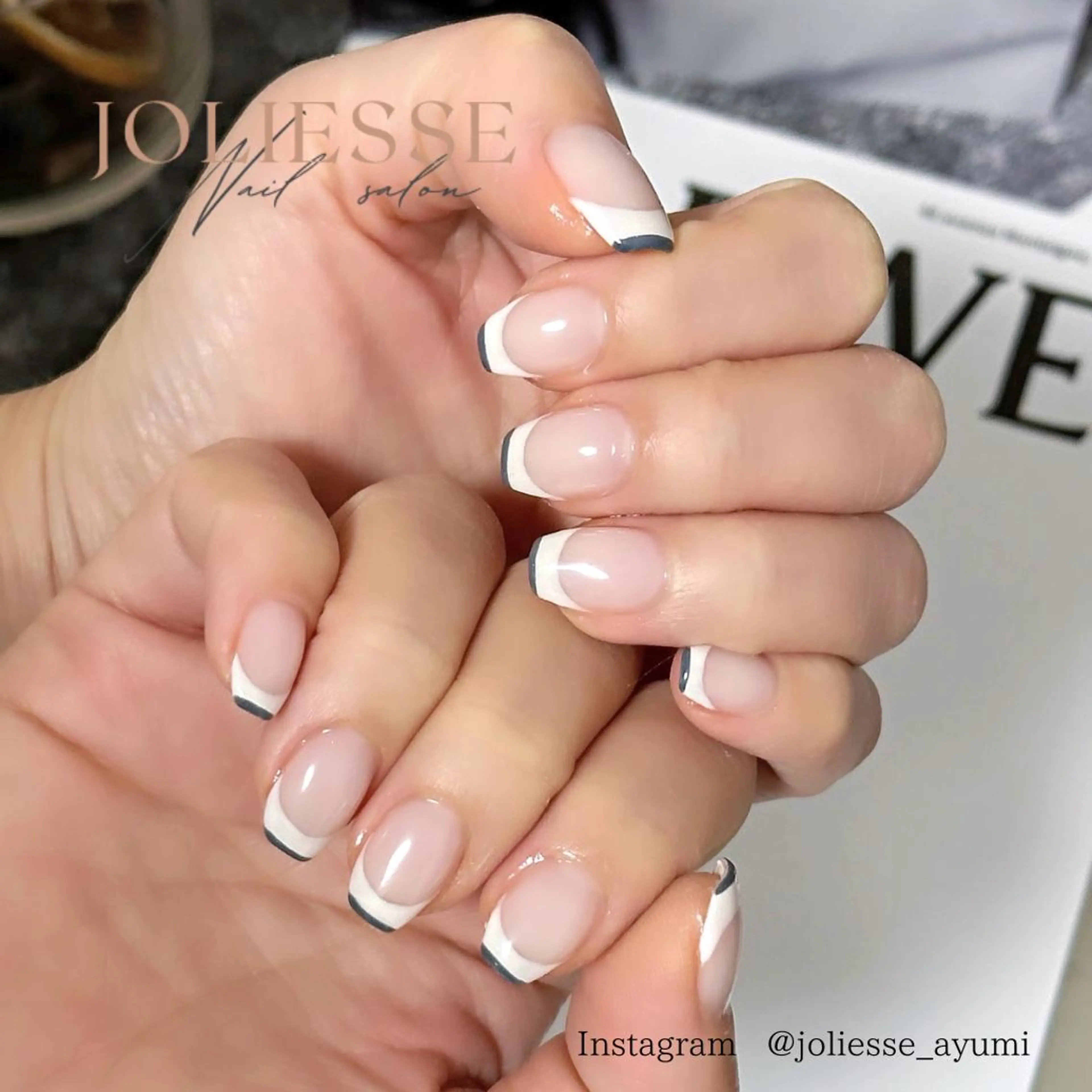 ネイル ダブルフレンチ フレンチネイル joliesse【ジョリエス】所属・JOLIESSE Ayumiのネイルデザイン