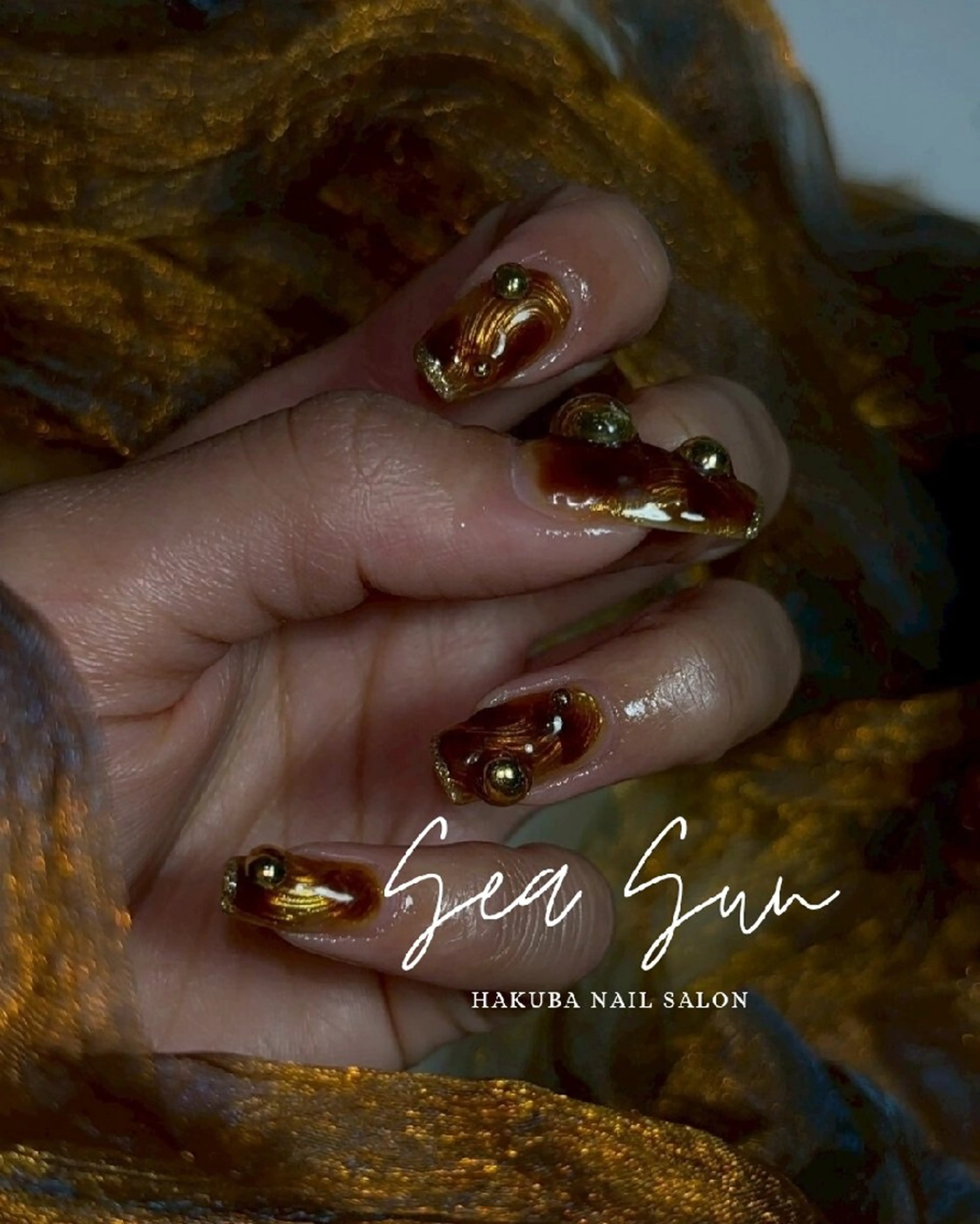 ネイル べっ甲ネイル ハンドネイル 白馬ネイルサロン （しーさん）のネイルデザイン