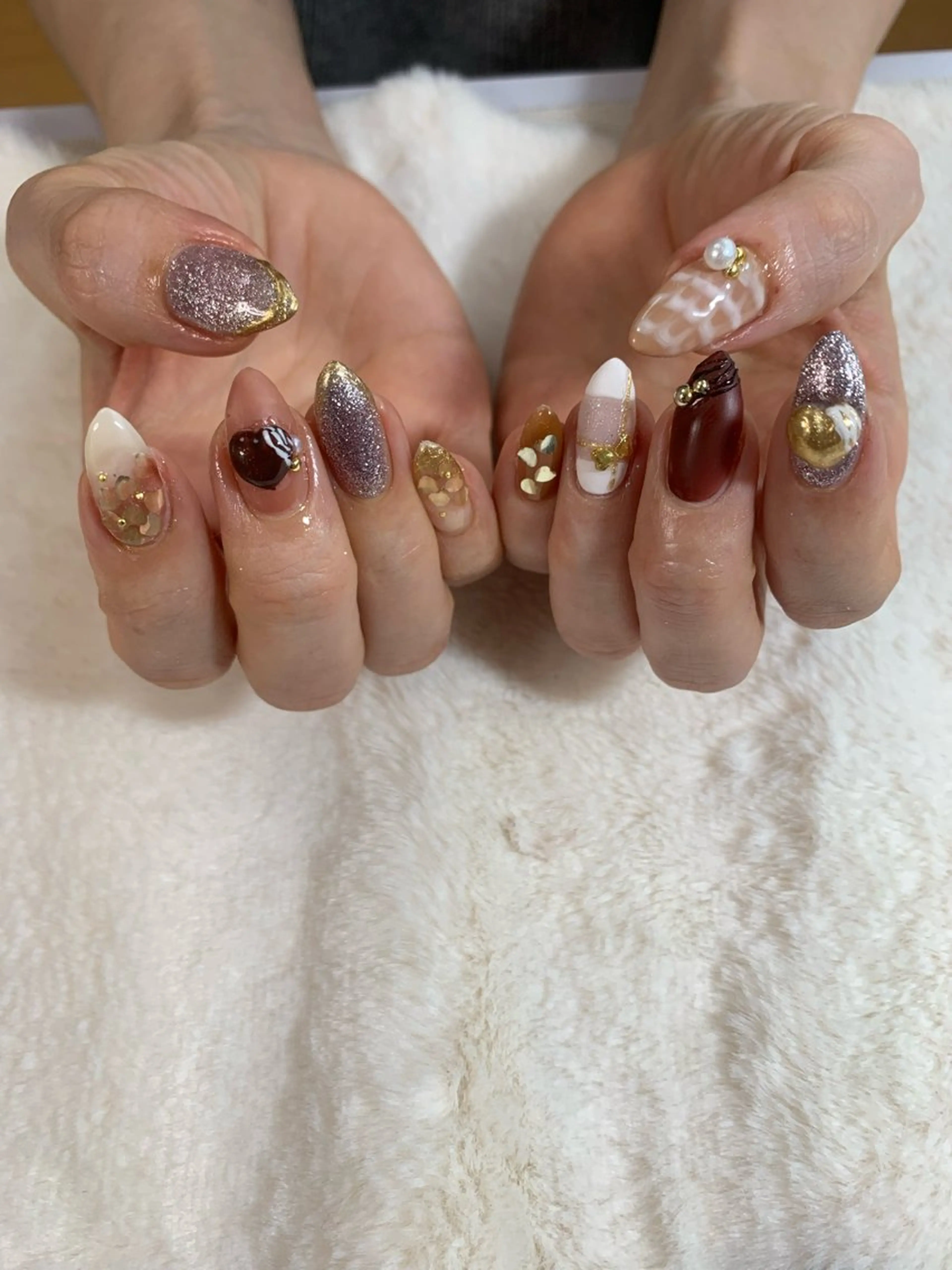 ネイル バレンタイン ハンドネイル 北川 恭子のネイルデザイン