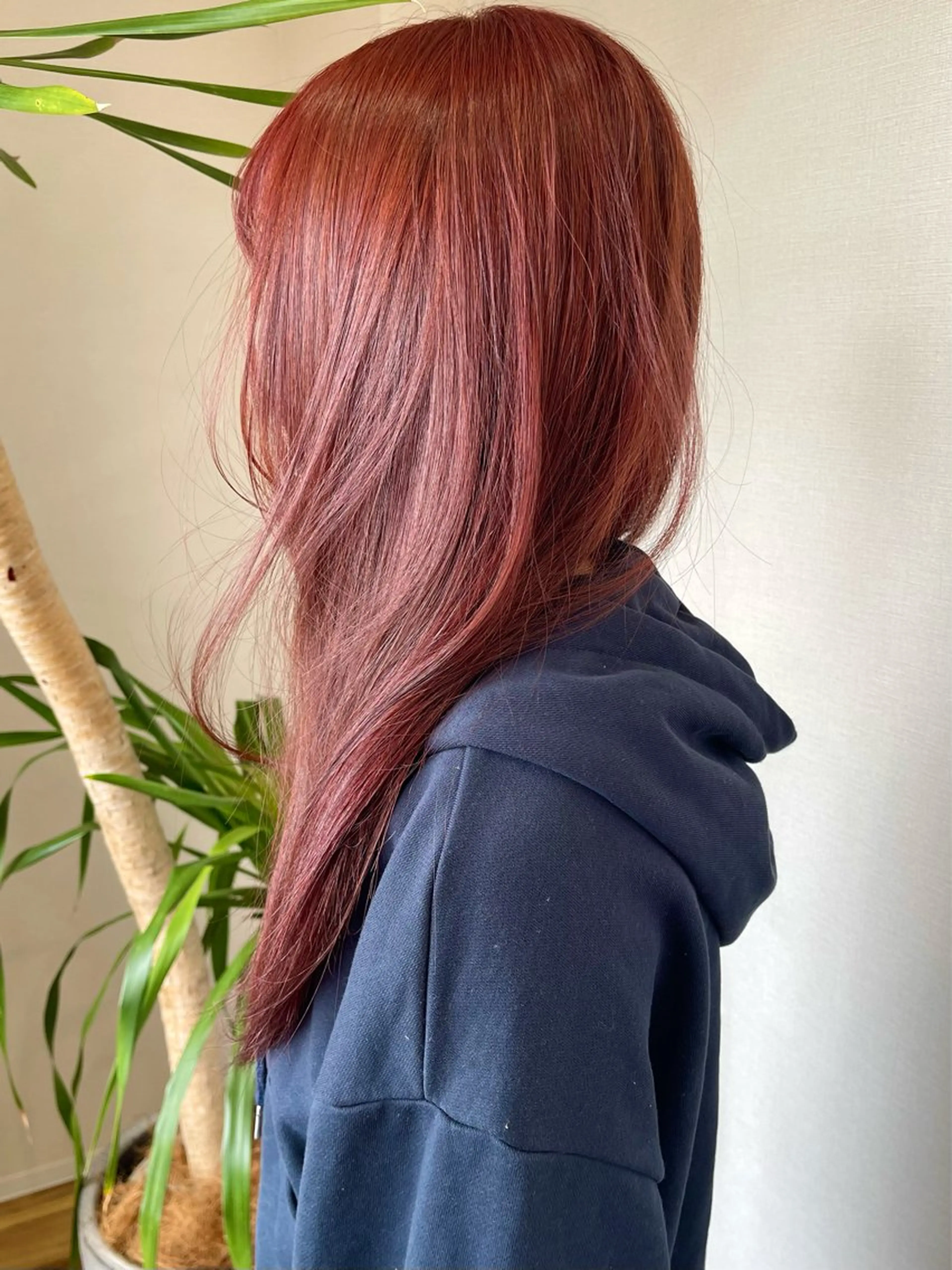 ロング カラー ブリーチ ダブルカラー ブリーチなしカラー レッドカラー ヘアカラー トリートメント 髪質改善カラー ケアブリーチ/タムのヘアスタイル