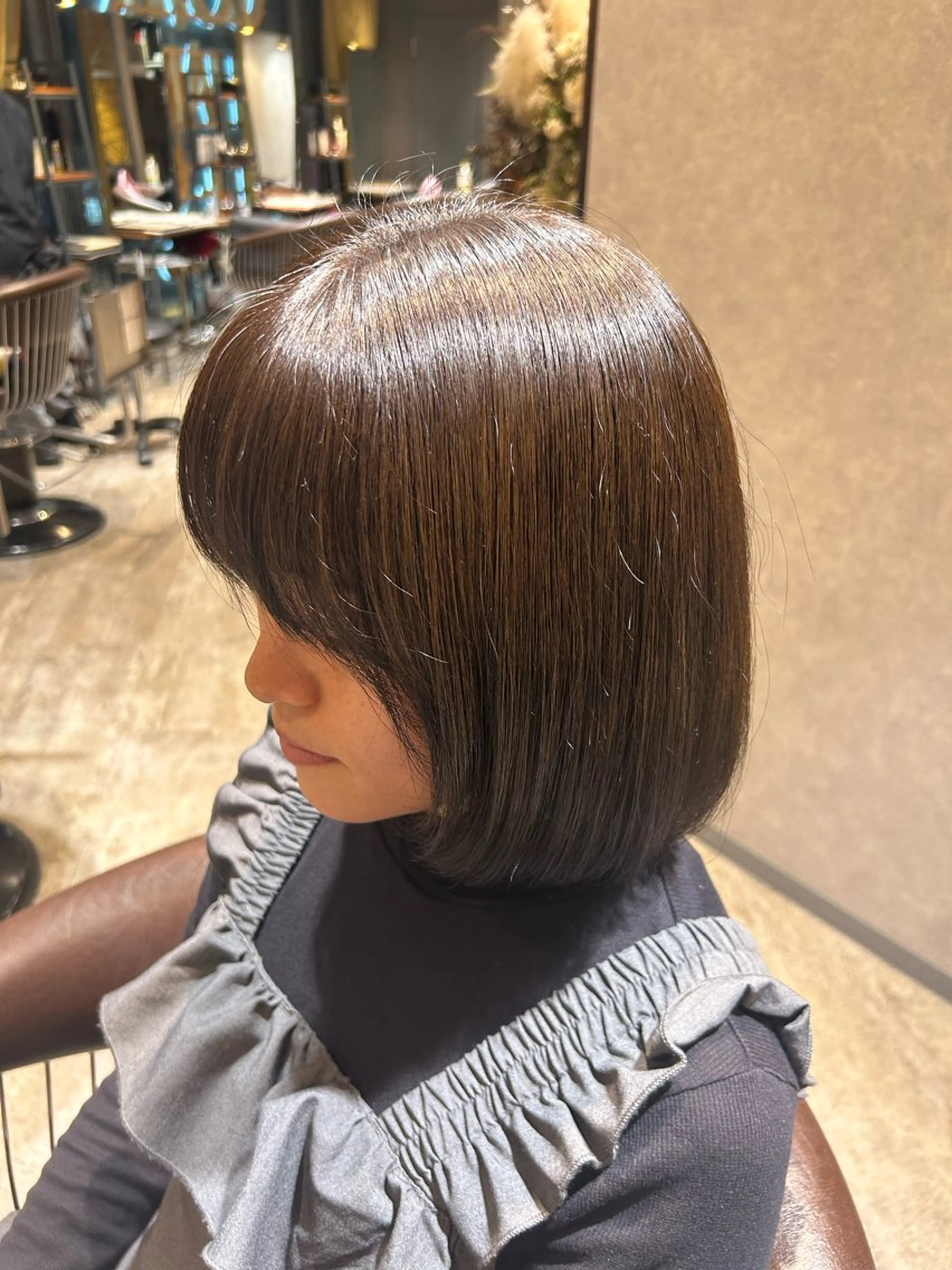 ミディアム カラー 透明感カラー オリーブカラー ヘアカラー 艶髪カラー🤍ྀི 強矢　美紗希🩷ྀིのヘアスタイル