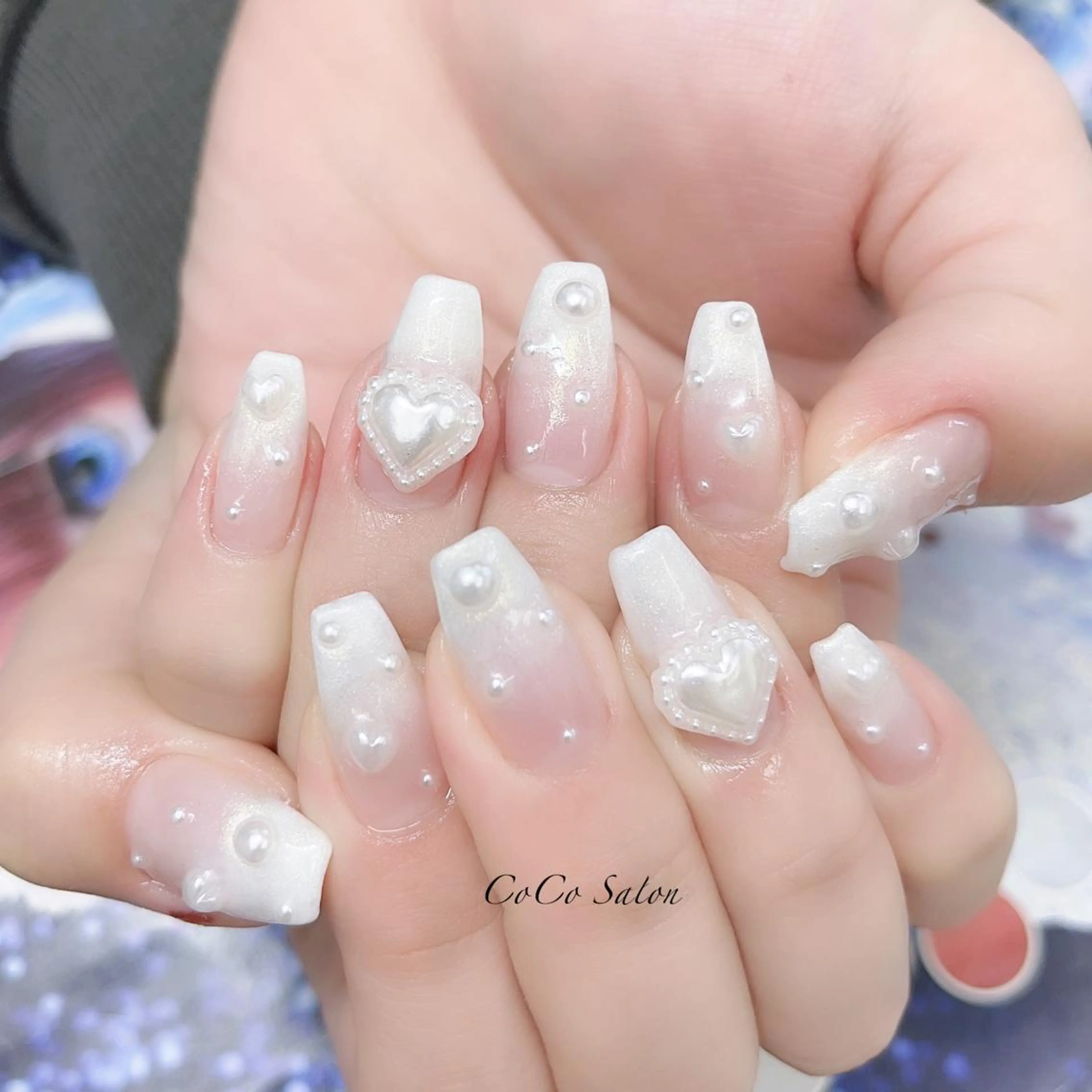 ネイル ホワイト CoCoSalon ネイル/まつ毛予約のネイルデザイン