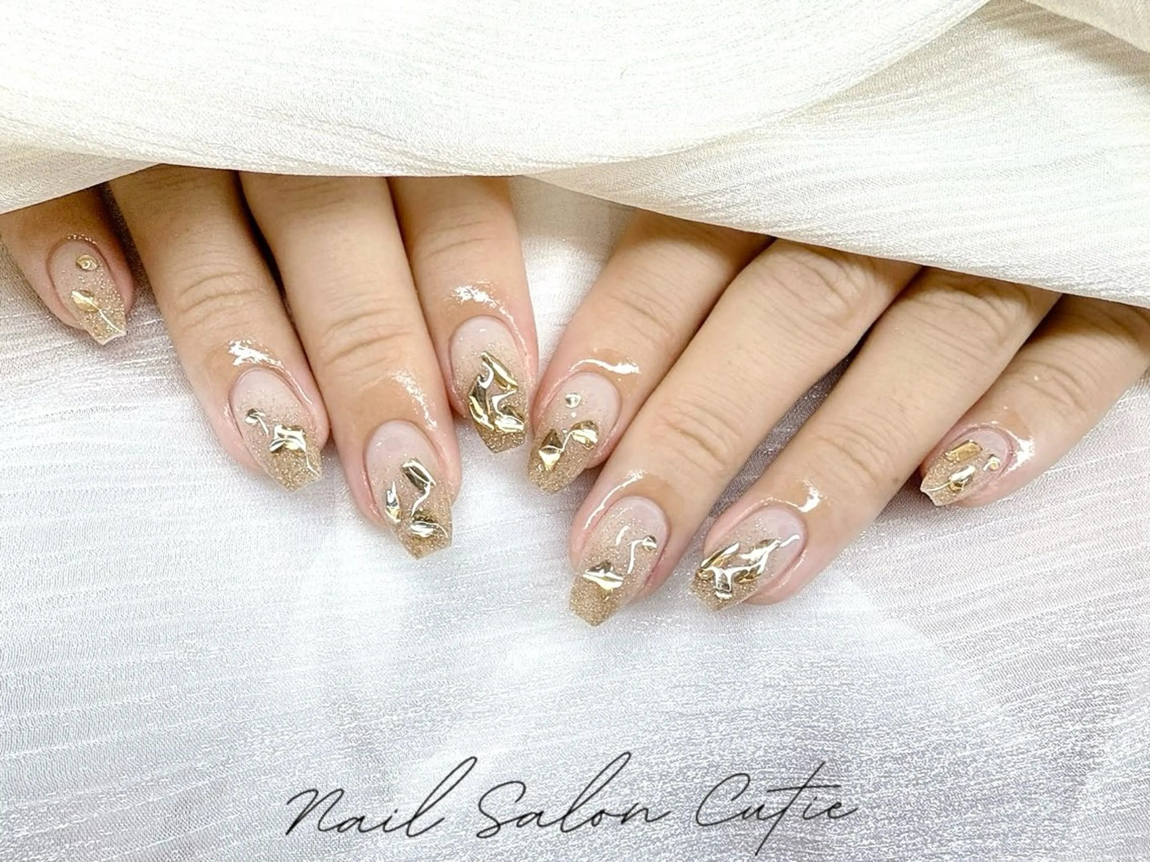 ネイル ジェルネイル ハート 韓国ネイル 持ち込み オフィスネイル ワンホンネイル 韓国ネイルのネイルデザイン