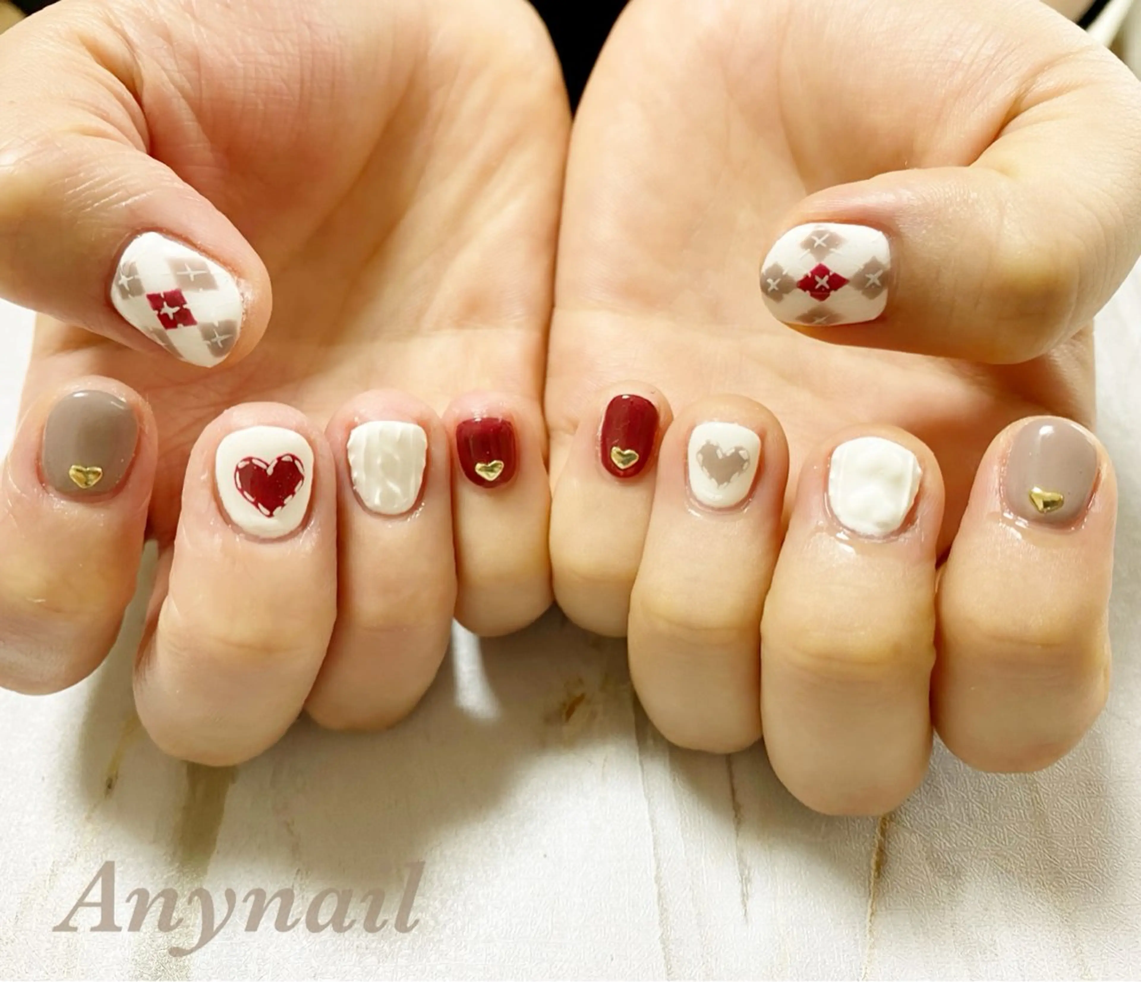 ネイル ブルー ハート 冬ネイル クリスマス 岩澤 恵子のネイルデザイン