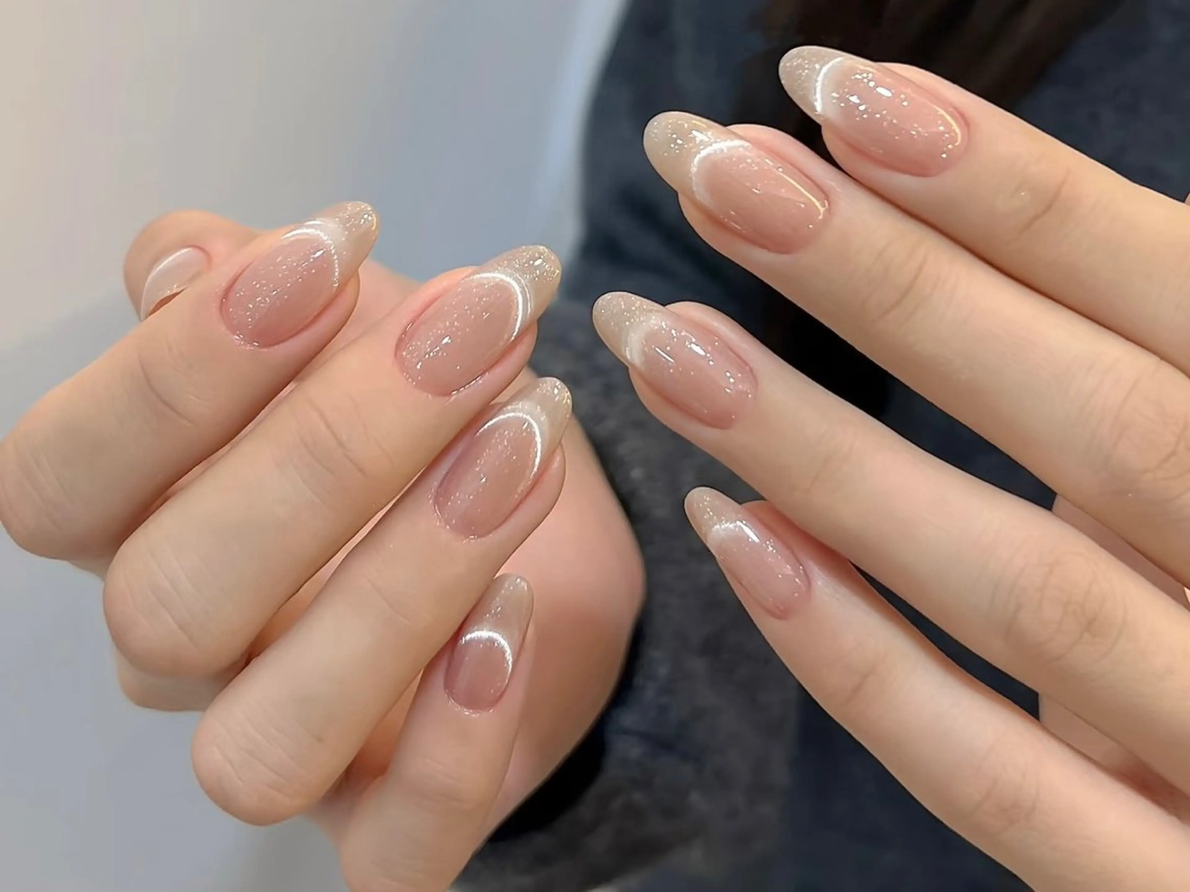 ネイル フレンチネイル 韓国ネイル マグネットネイル マグネットフレンチ 持ち込み ハンドネイル ハンドケア Speraネイル 大宮店🎀のネイルデザイン