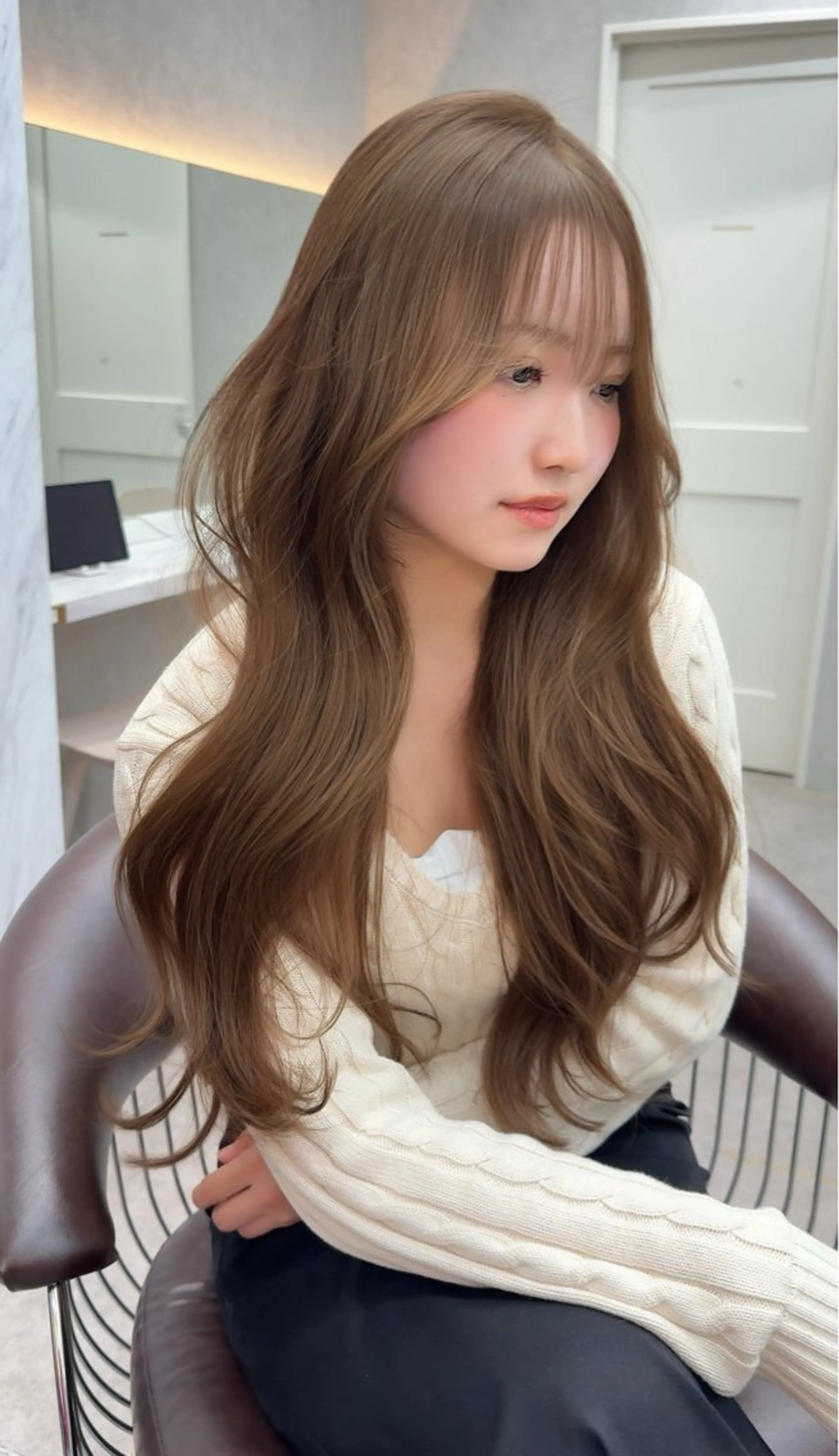 ロング カラー カット ヘアカラー トリートメント ダブルカラー 韓国レイヤーKYONのヘアスタイル