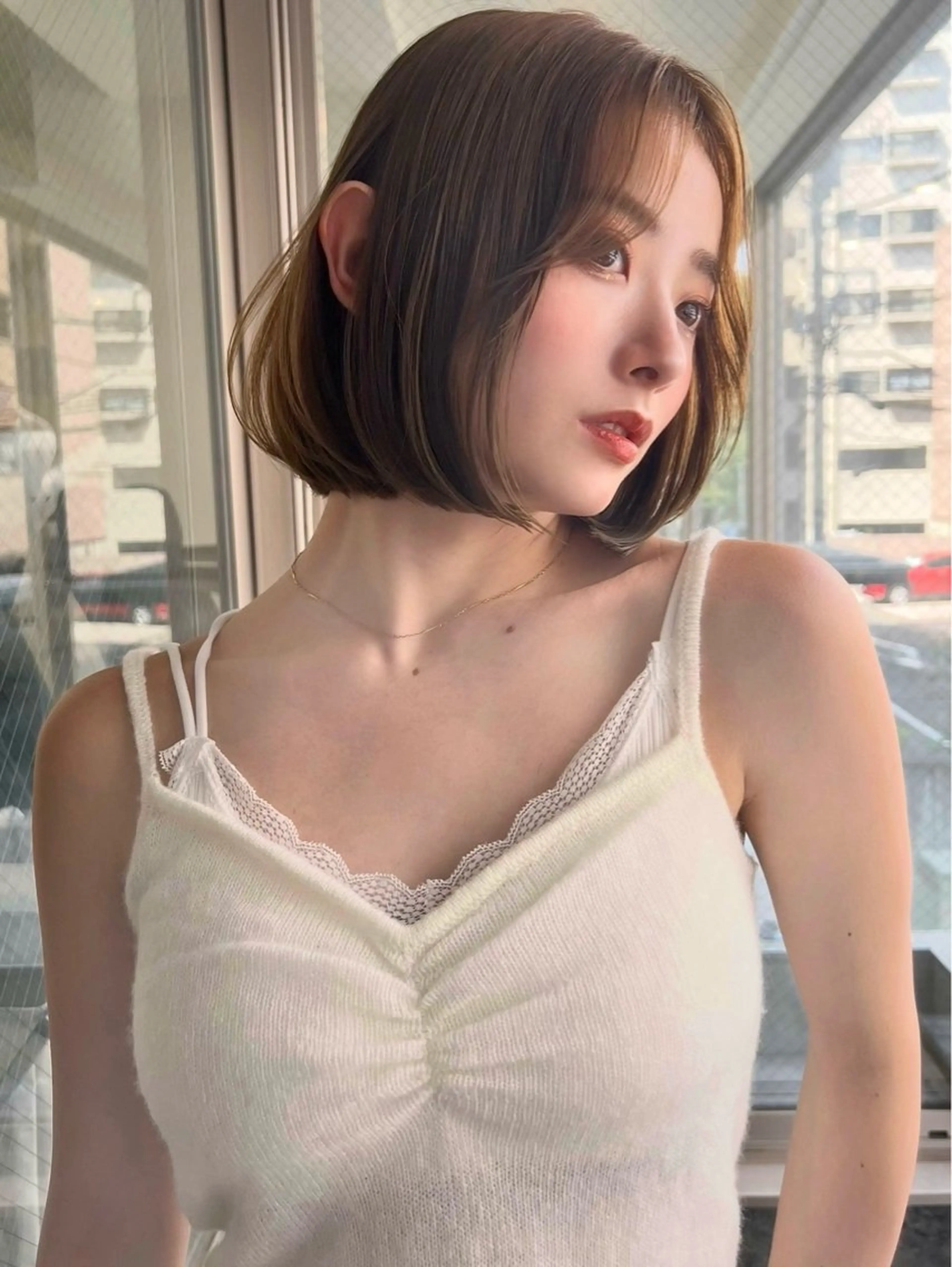 ショート ボブ 似合わせカット 小顔カット トリートメント パーマ 小顔ボブ jilblanカホのヘアスタイル