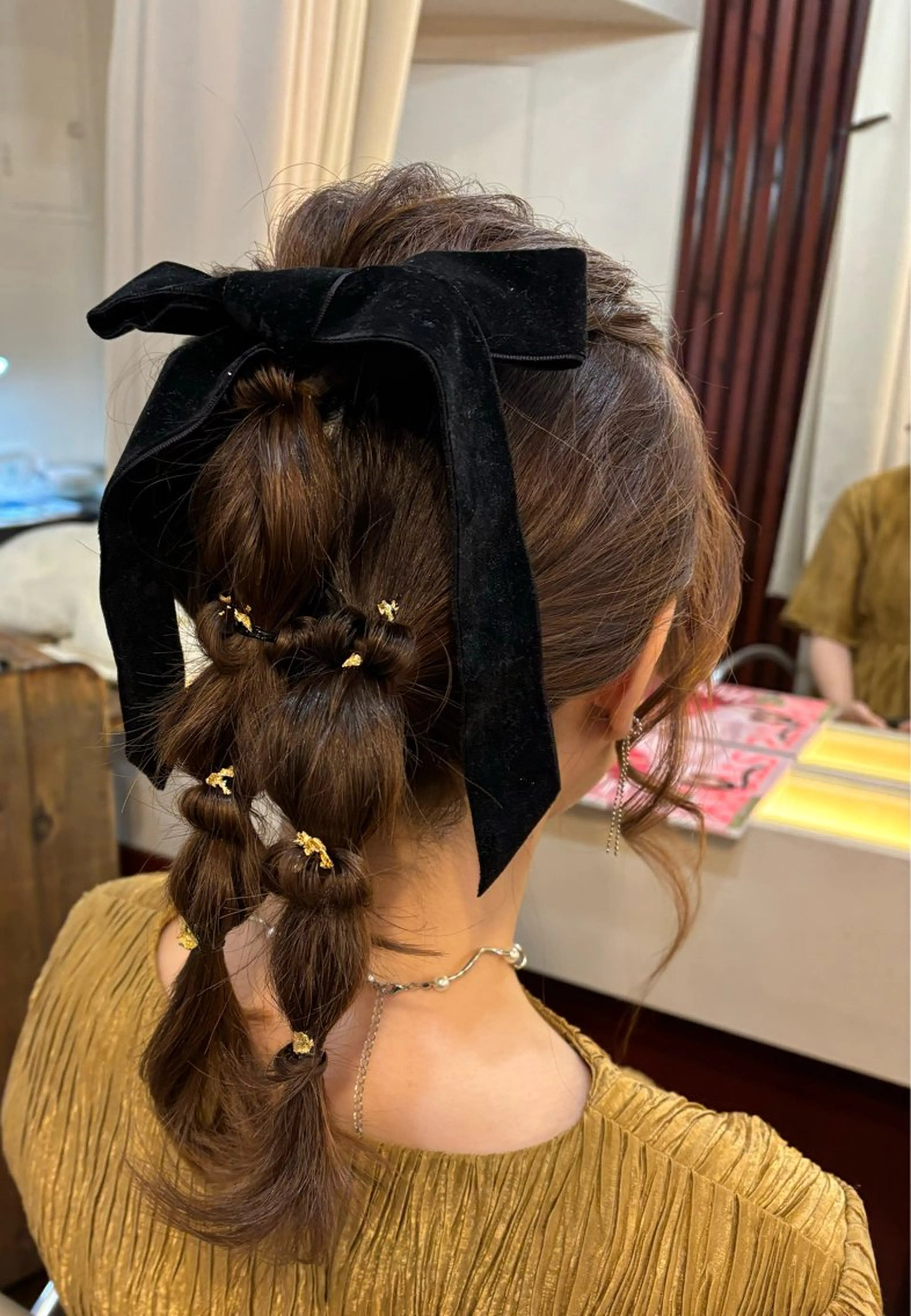 セミロング ヘアアレンジ 結婚式・ブライダル OVER  SEAオーバーシー所属・森 陽子のマツエク・マツパデザイン