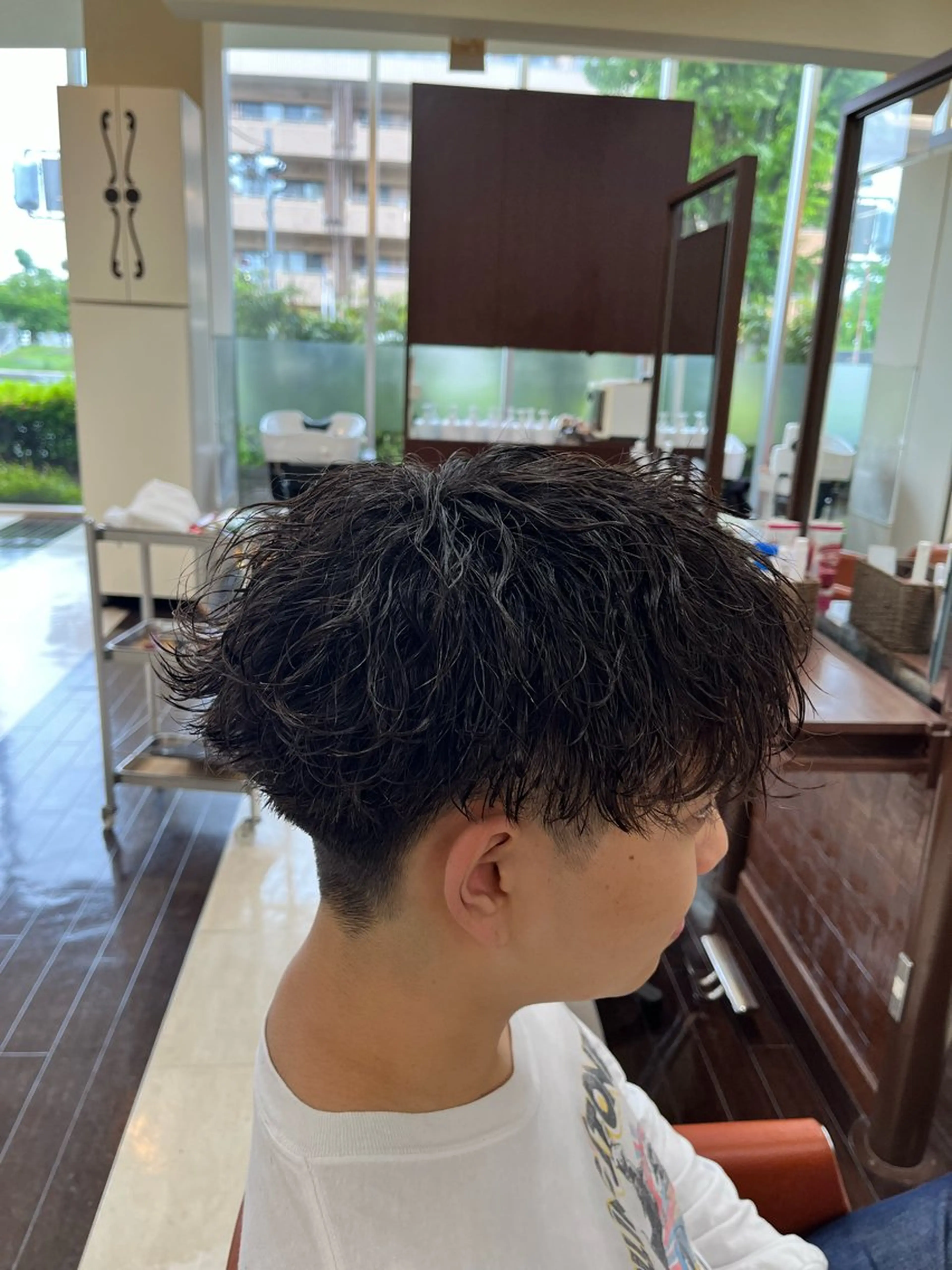 ショート パーマ メンズ マッシュ メンズパーマ 刈り上げ 波巻きパーマ スパイラルパーマ AROH  men's cut&men's perm 船橋店所属・🧊メンズ特化🧊 高木航希のヘアスタイル