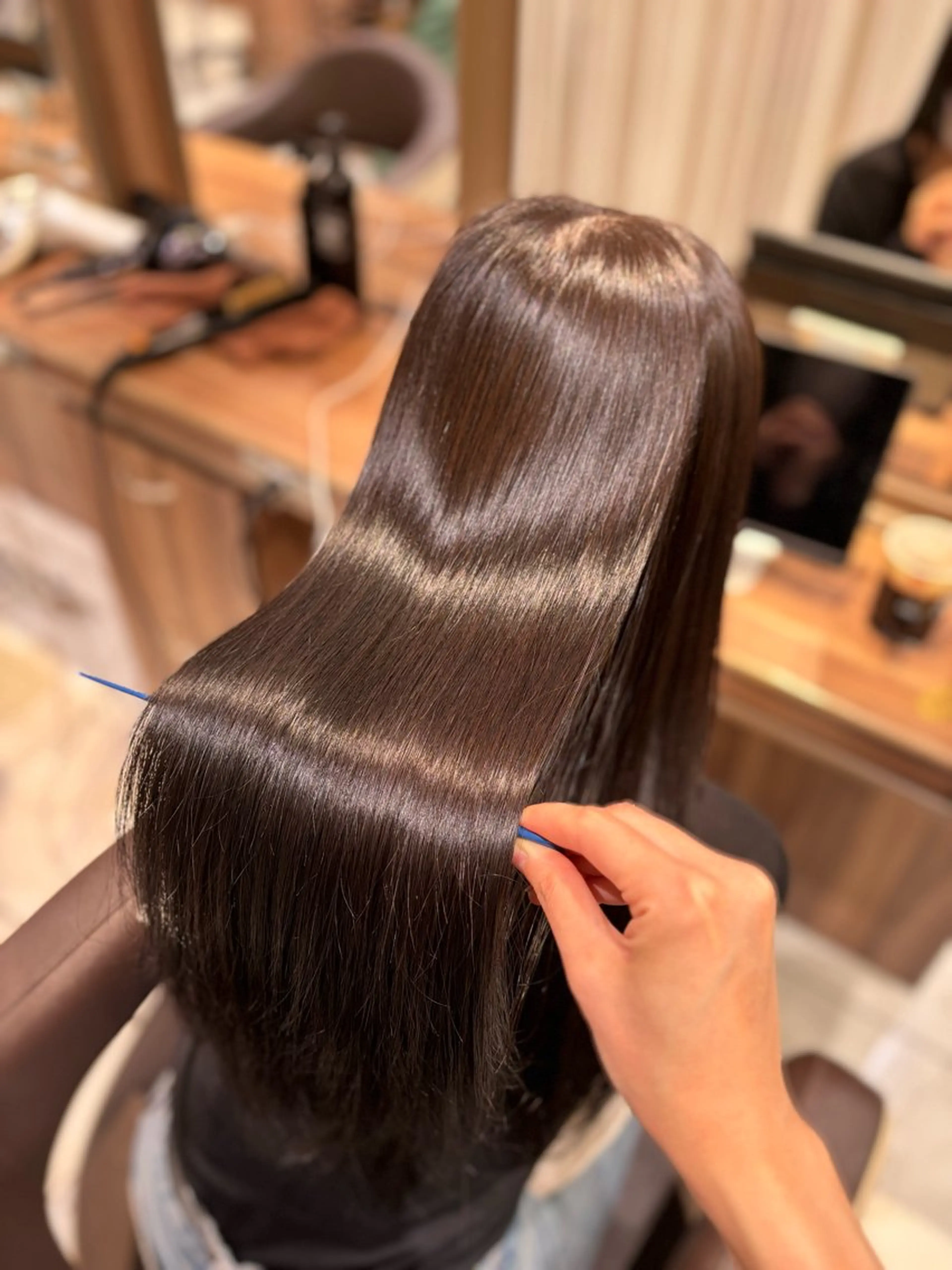 ロング パーマ ツヤ髪縮毛矯正💫/ ハイトーン/あゆみのヘアスタイル