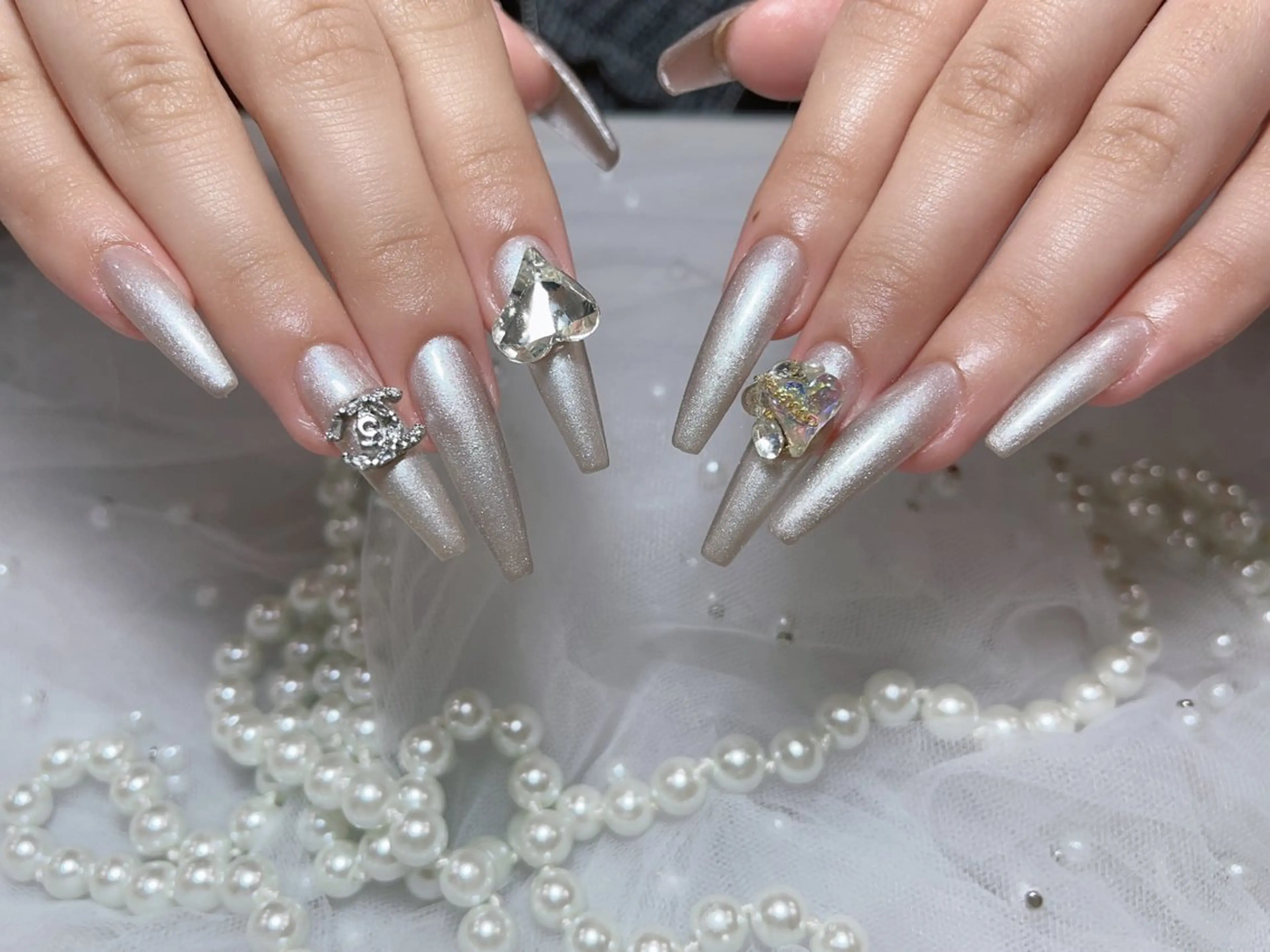 ネイル アートネイル フラッシュネイル フレンチネイル ガラスフレンチ グラデーション M2beauty Renaのネイルデザイン