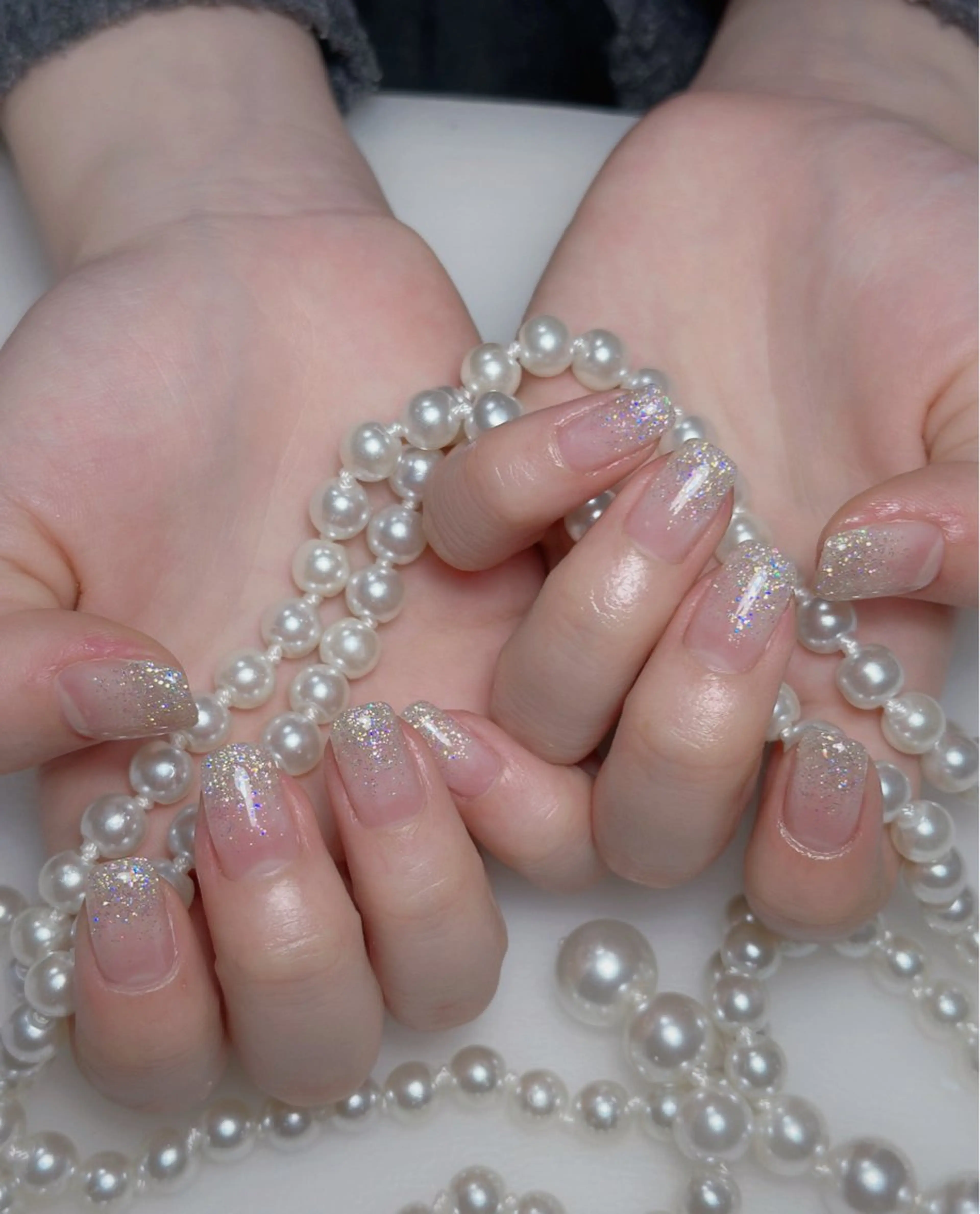 ネイル オーロラネイル 長さ出し フットネイル 韓国ネイル ラメ(グリッター) ハンドネイル 👍thumbs up nail👍のネイルデザイン