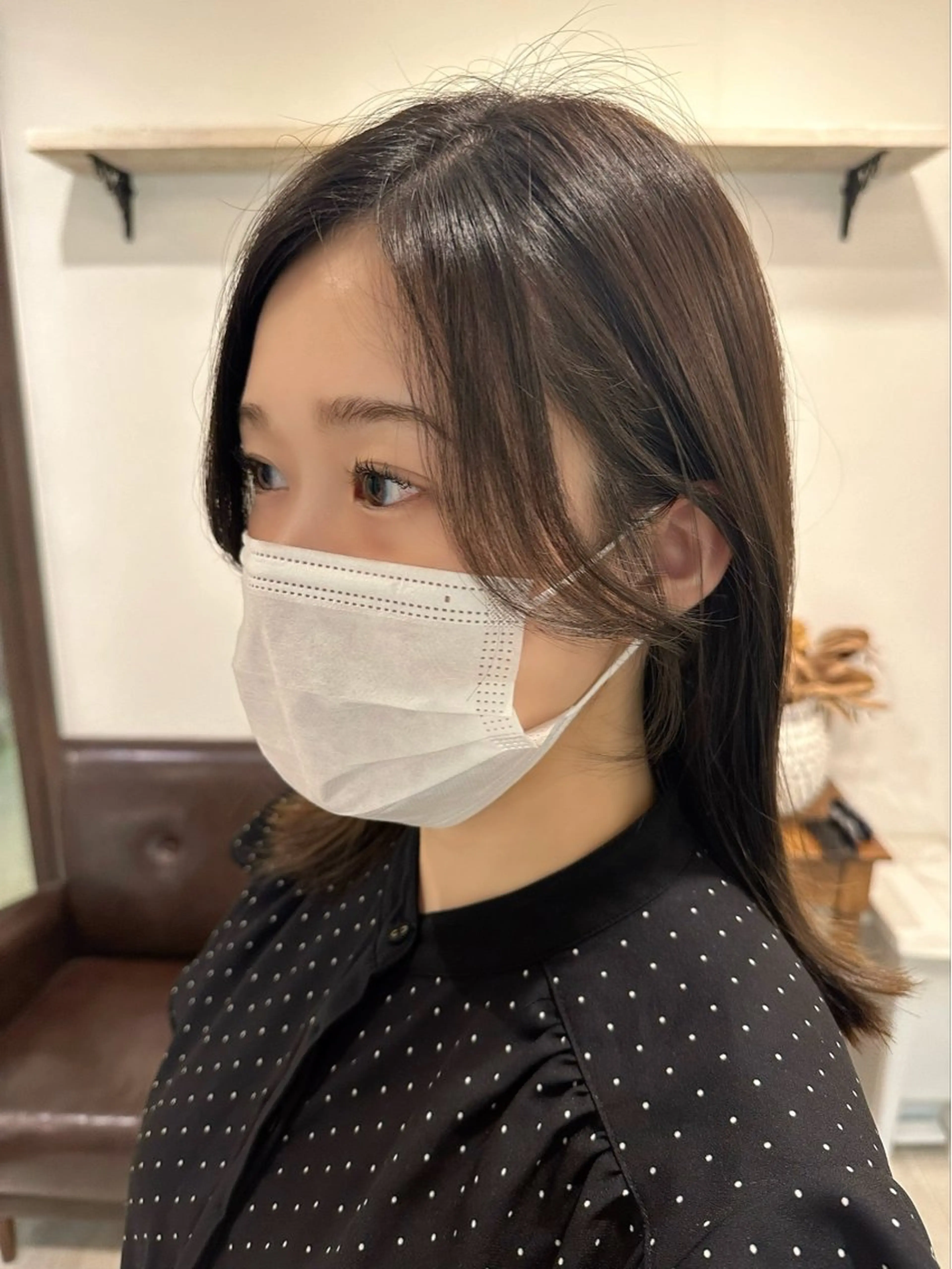 ミディアム 顔周りカット 韓国風ヘア tiravento 南船場店所属・nana 韓国スタイル🇰🇷のヘアスタイル