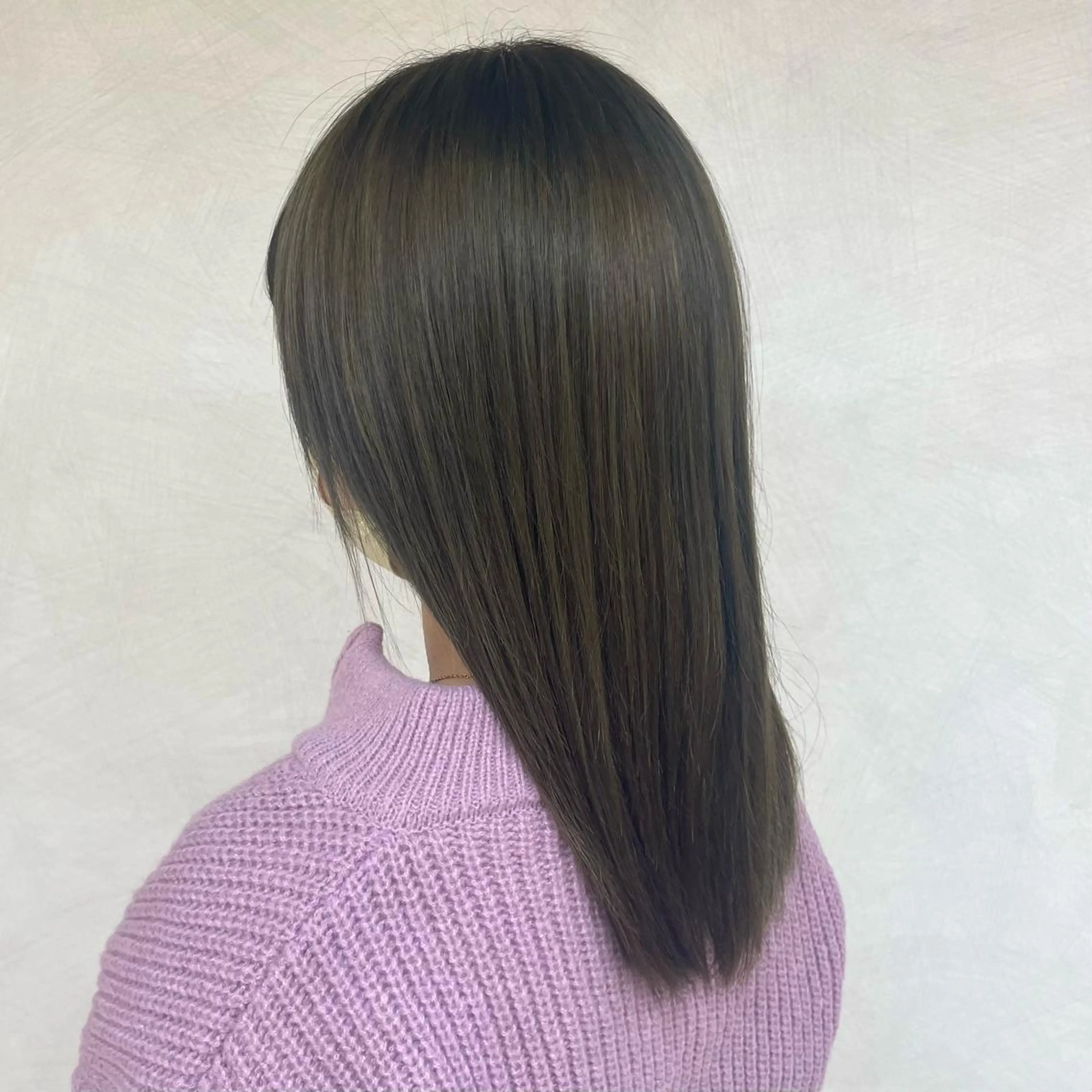 セミロング ヘアカラー 韓国/透明感カラー さなのヘアスタイル