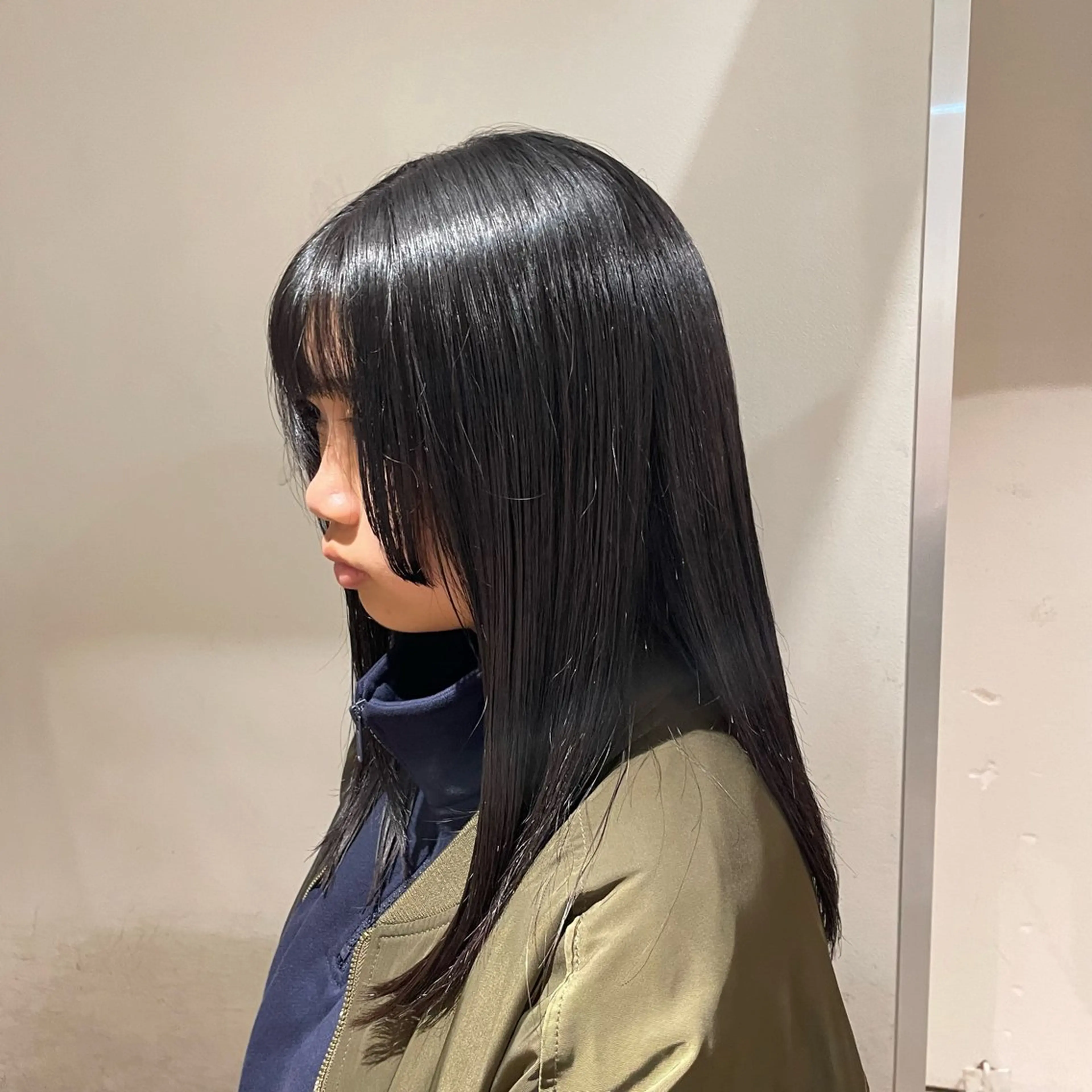 ロング 顔周りカット 姫カット efesto大槻 由菜のヘアスタイル