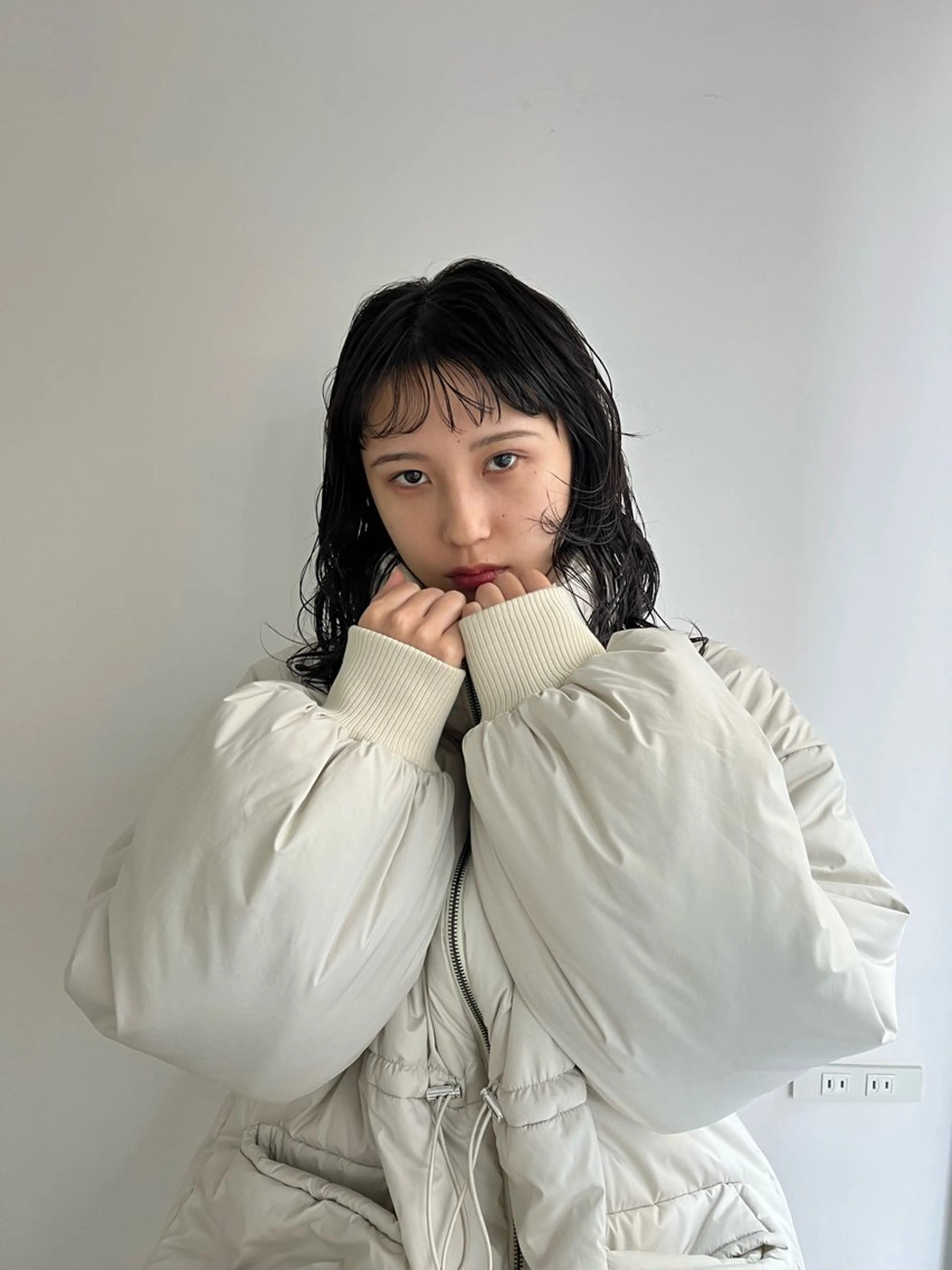 ミディアム ミディアムパーマ ハルカ/ fit standのヘアスタイル