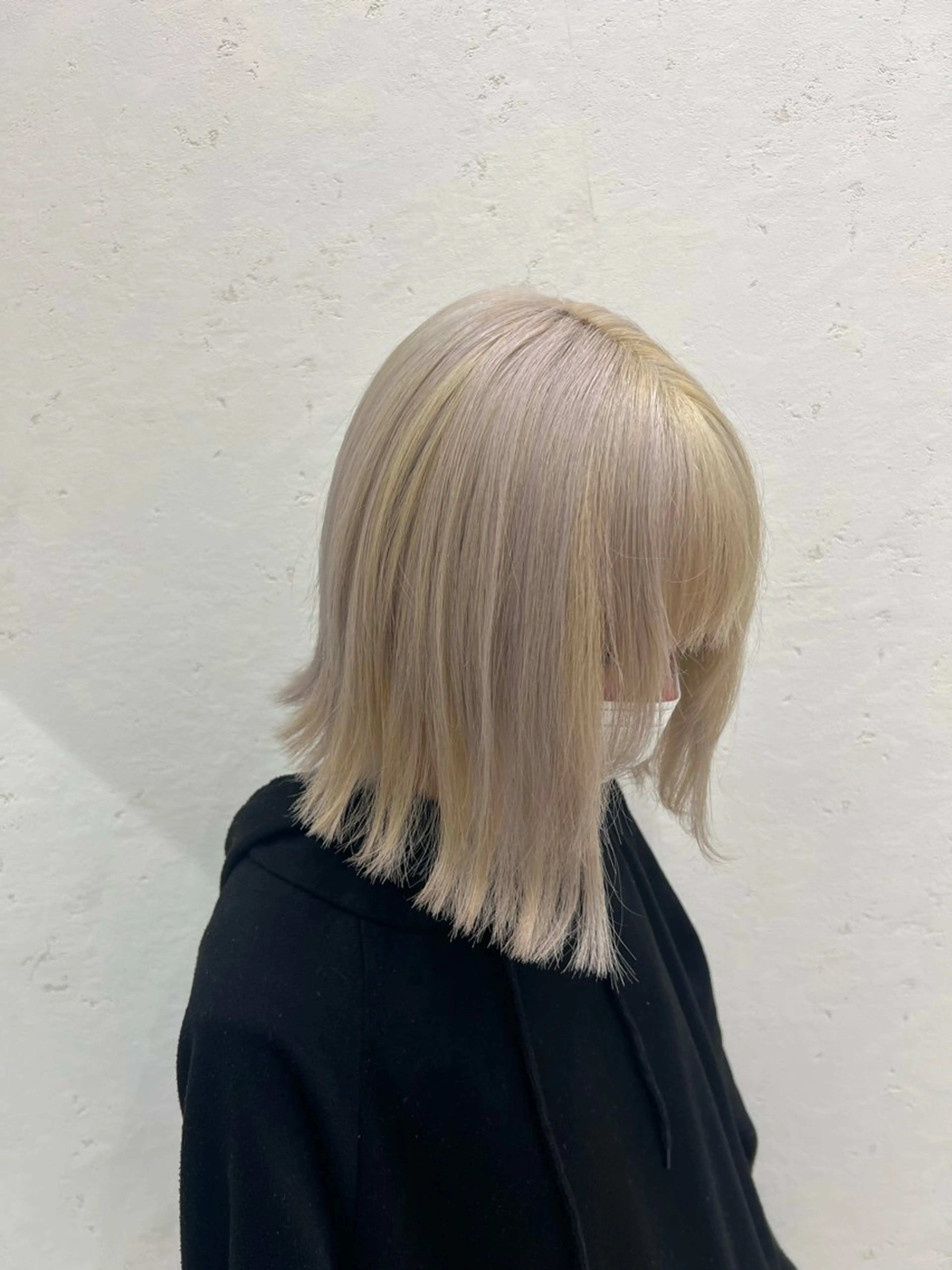 ミディアム カラー ブリーチ ヘアカラー 太白区白髪ぼかし/ ボブカット/千葉達人のヘアスタイル