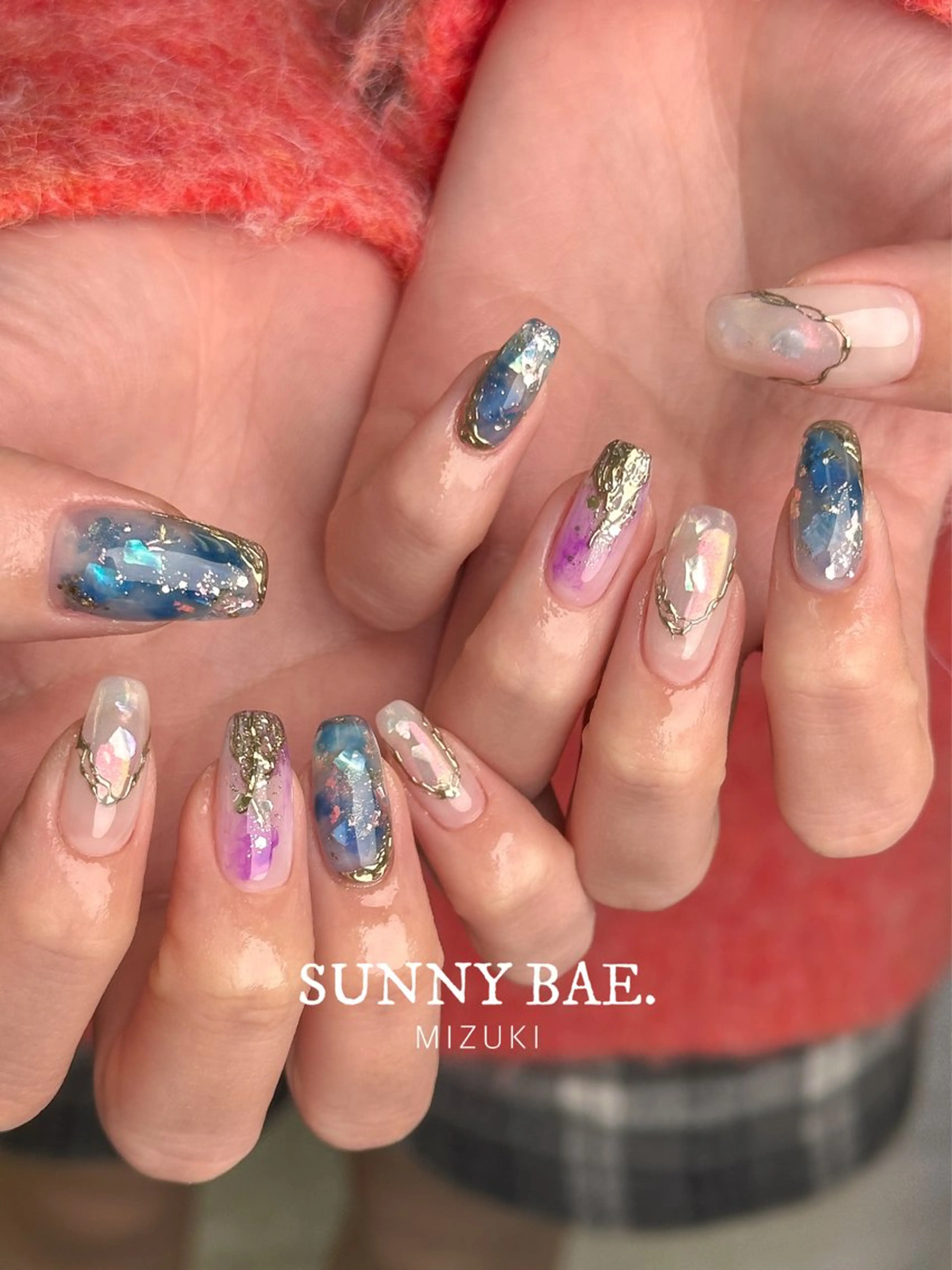 ネイル 成人式 ミラーネイル ニュアンスネイル SUNNY BAE. 🌼MIZUKIのネイルデザイン