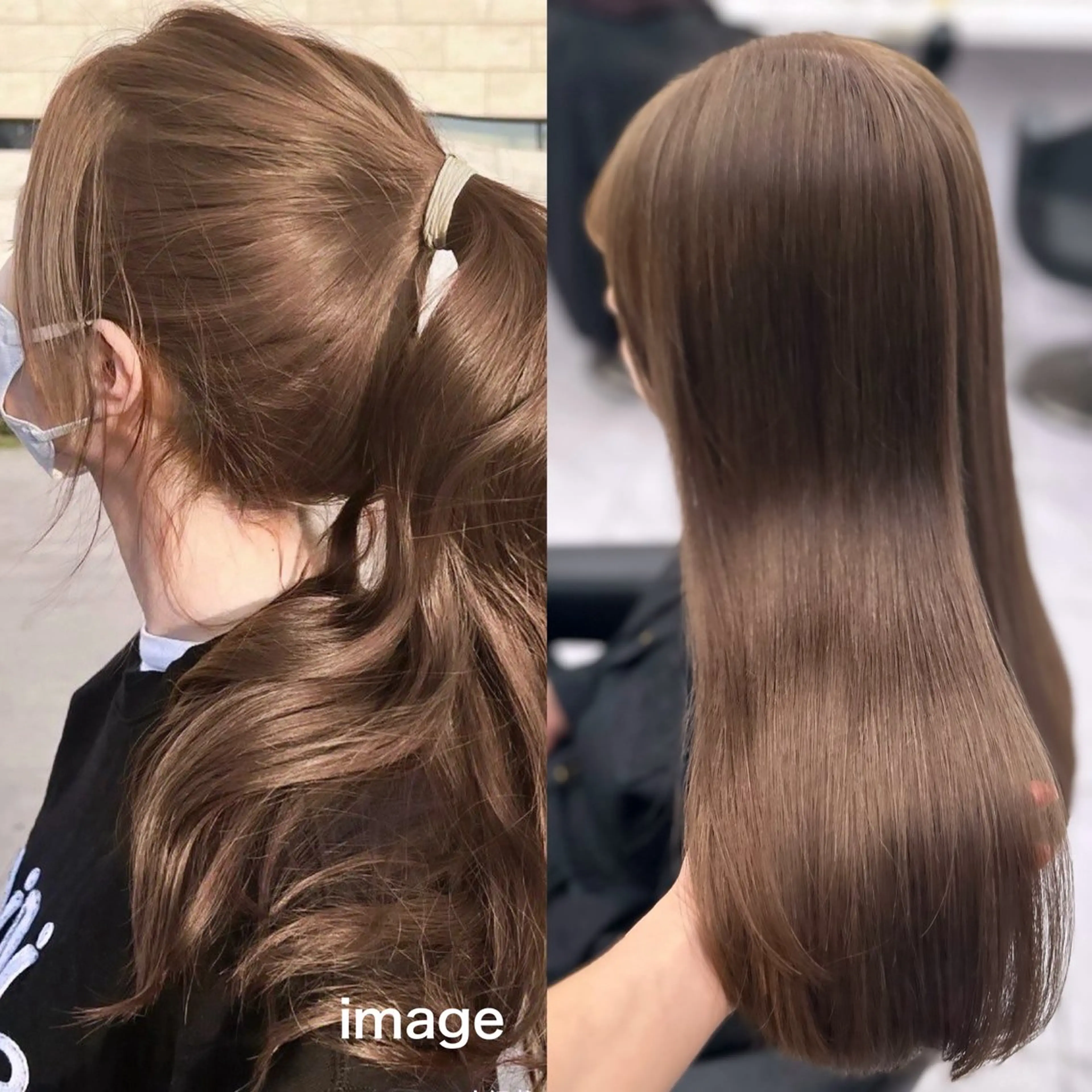 ロング カラー ベージュカラー 黒髪 ブリーチ ブルーカラー ブルーブラック 🪞ハイトーン🪞 🤍waka🤍のヘアスタイル