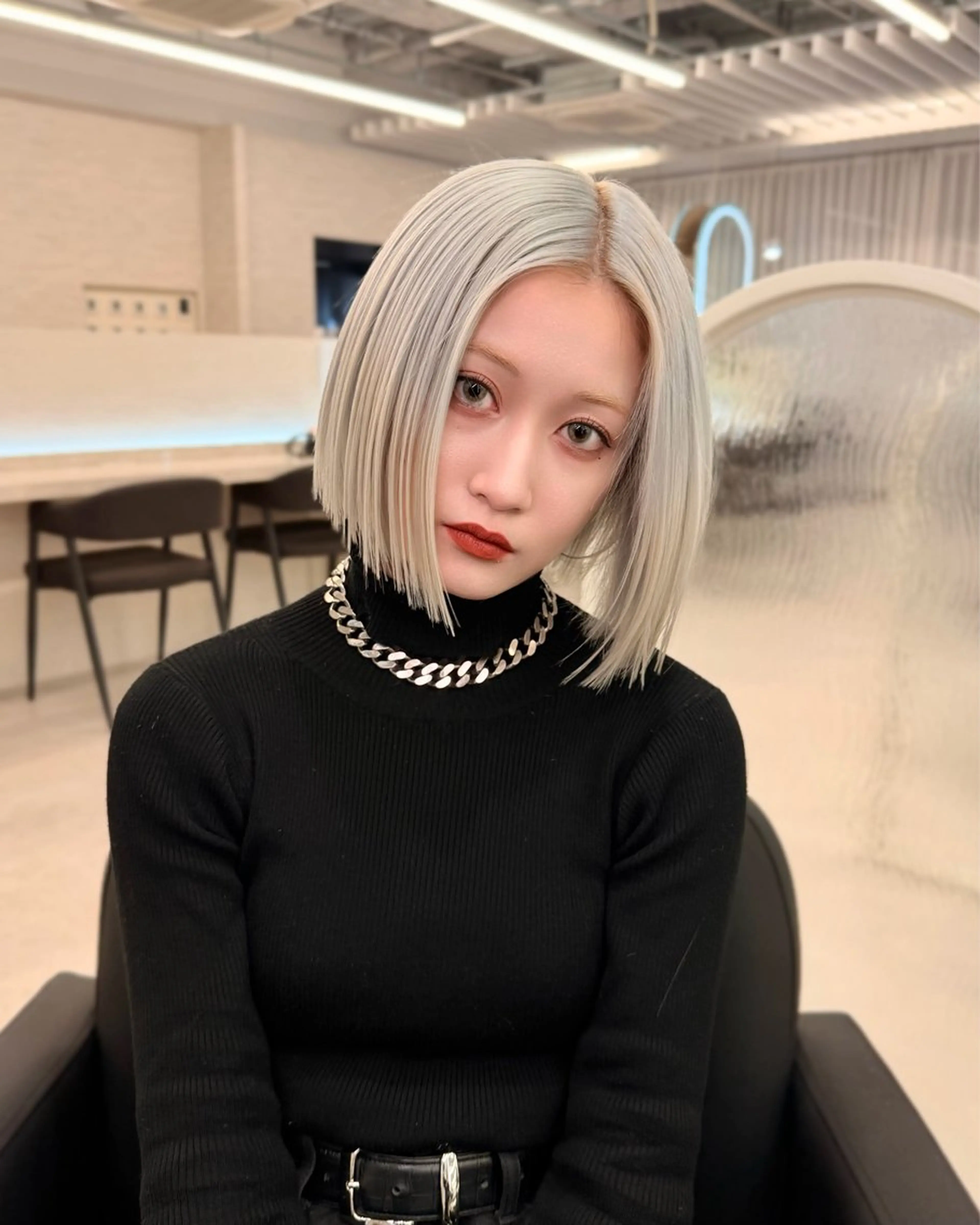 ミディアム カラー ハイトーンカラー ボブ 韓国風ヘア 小顔カット カット ヘアカラー トリートメント 韓国メンズヘア☆ 韓国ボブYUTOのヘアスタイル