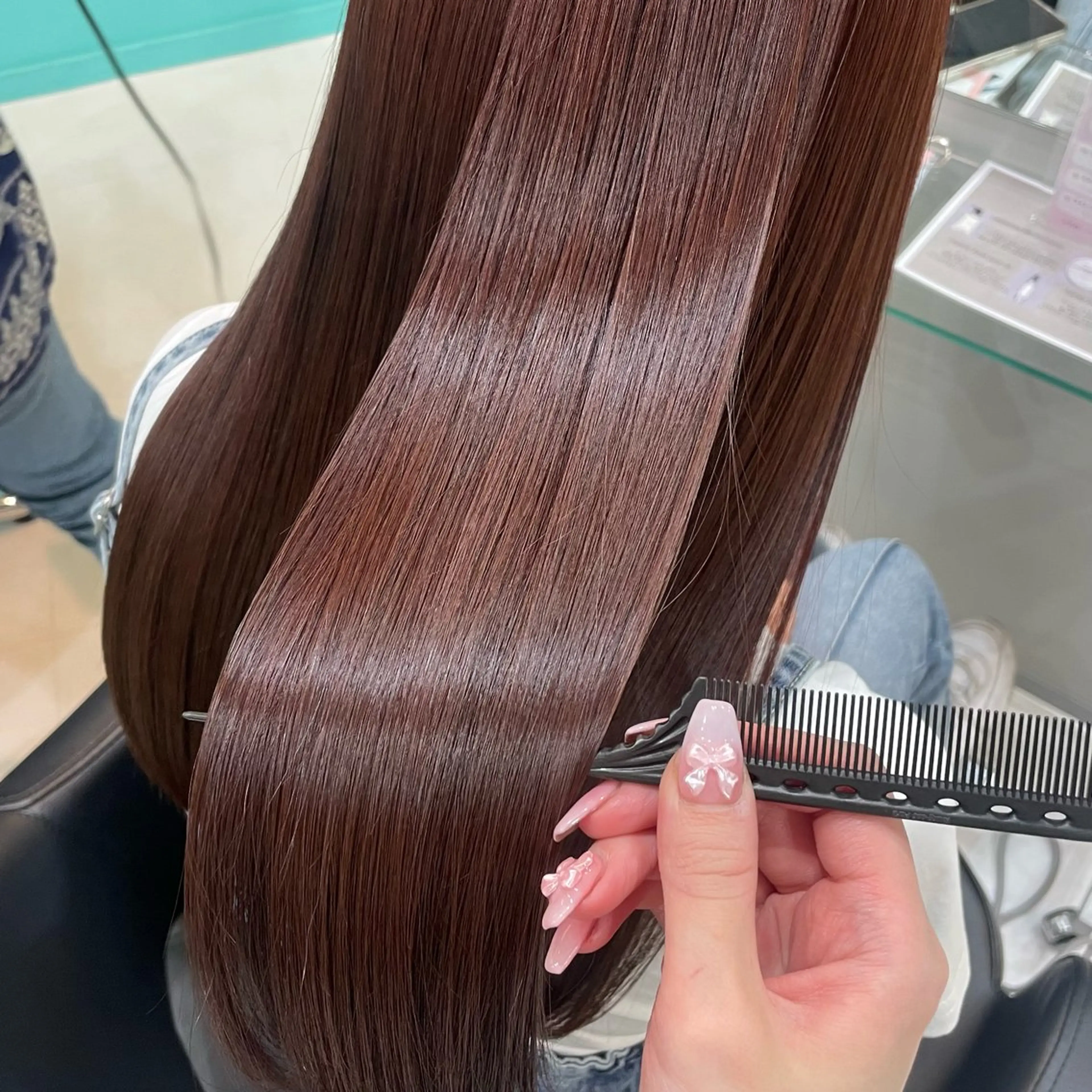 ロング カラー 髪質改善 トリートメント Natsuki🤍 透明感×艶カラー🫧のヘアスタイル