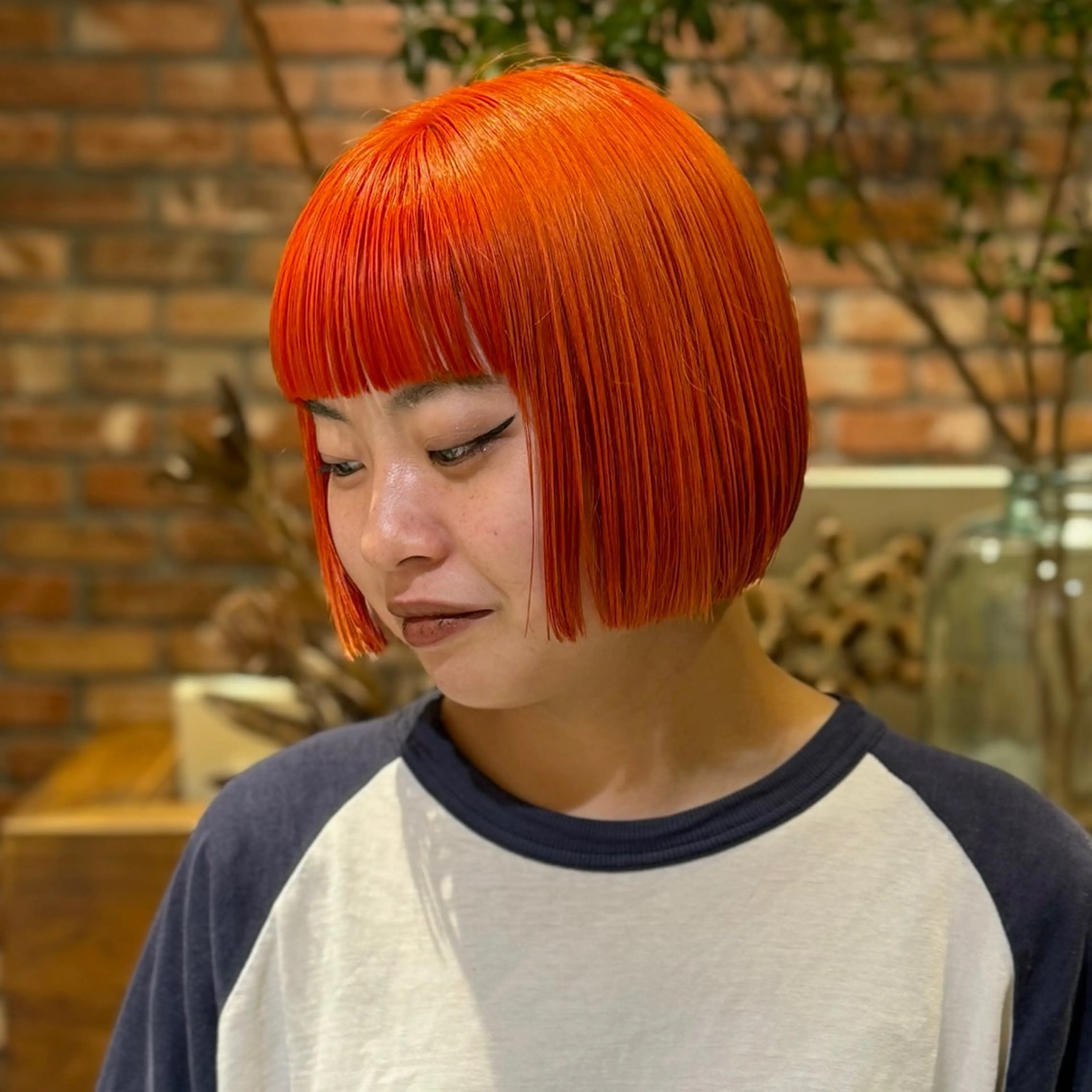 ショート カラー パーマ カット ヘアカラー かんたまる💭ボブパ ーマ/レイヤーのヘアスタイル