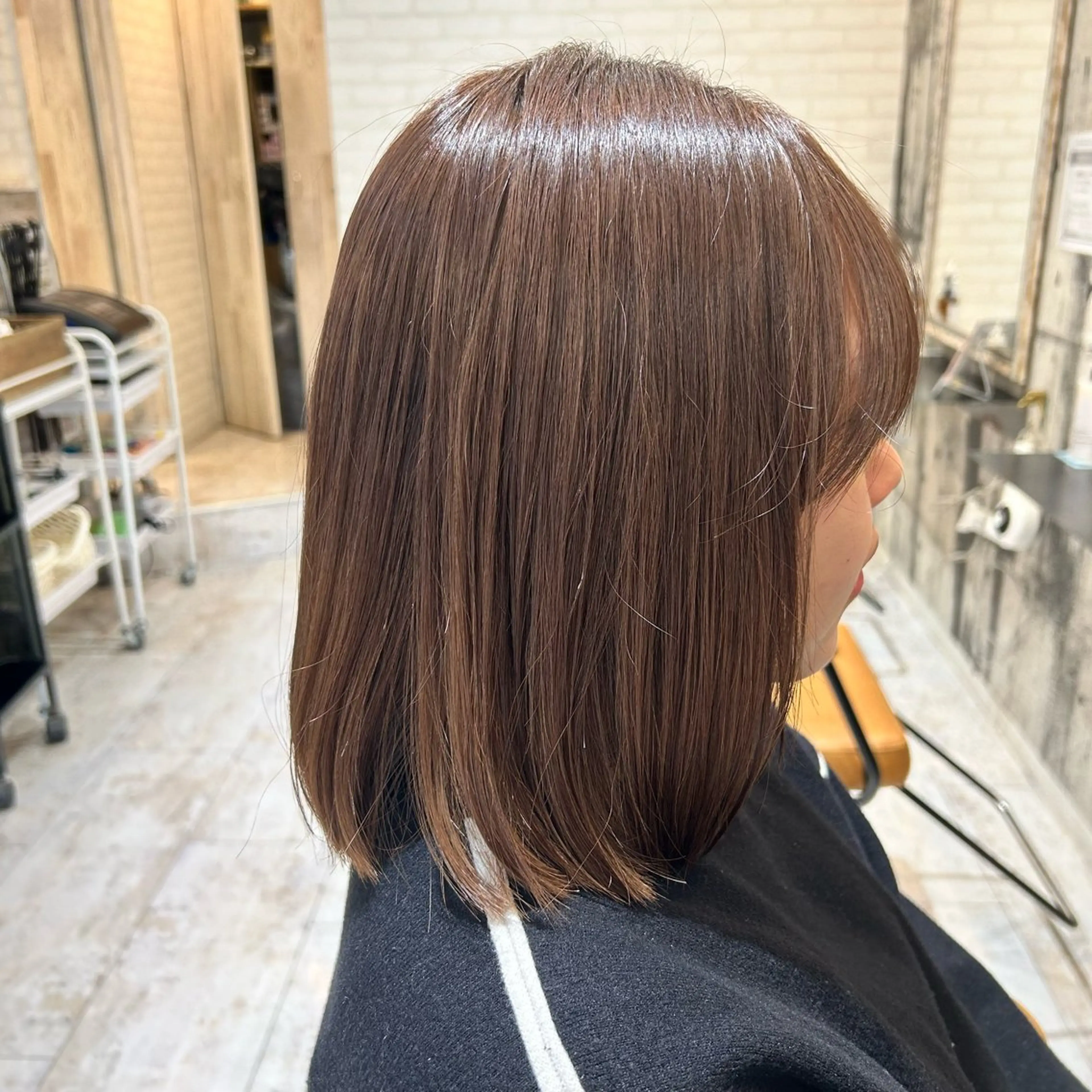 カラー ブリーチ ブラウンカラー 透明感カラー OfHAIR自由が丘WEST店所属・🪐ほそだ ひとみ🪐のマツエク・マツパデザイン