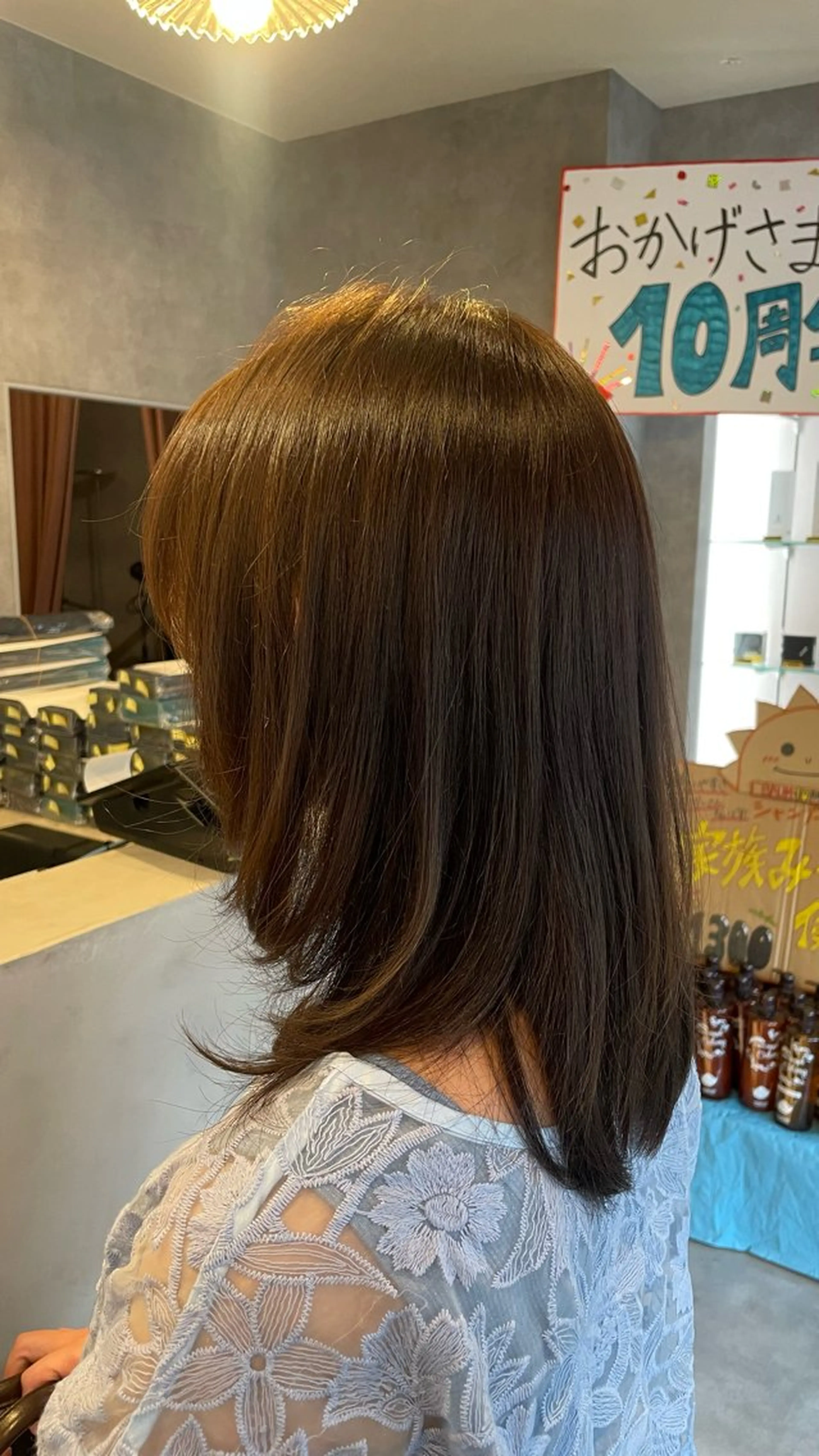 ミディアム カット ヘアカラー トリートメント ヘッドスパ 白髪ケア  BAUM まやのヘアスタイル