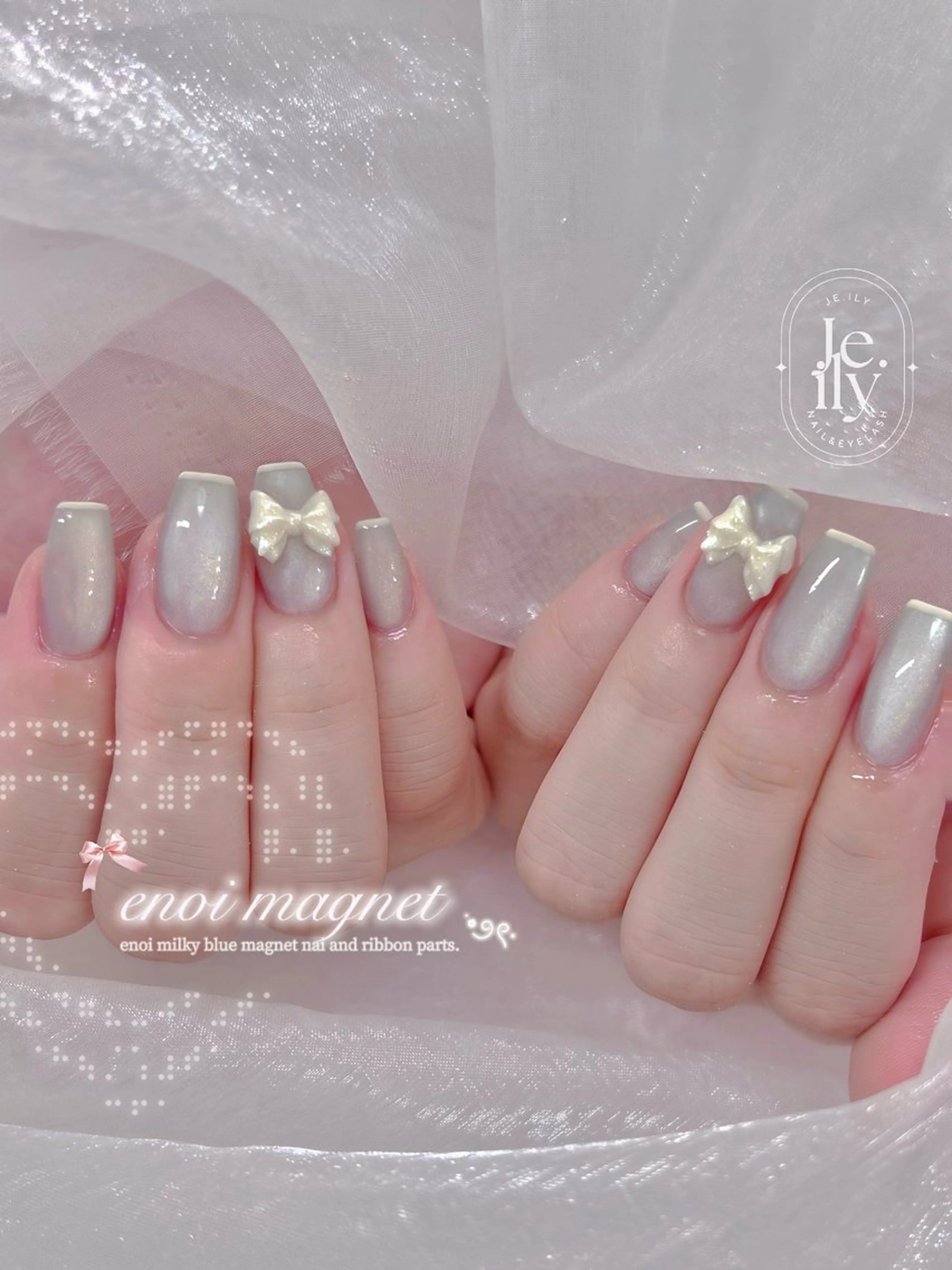 フレンチネイル(ベースカラーあり)🦢🎀⋆。˚✩の写真