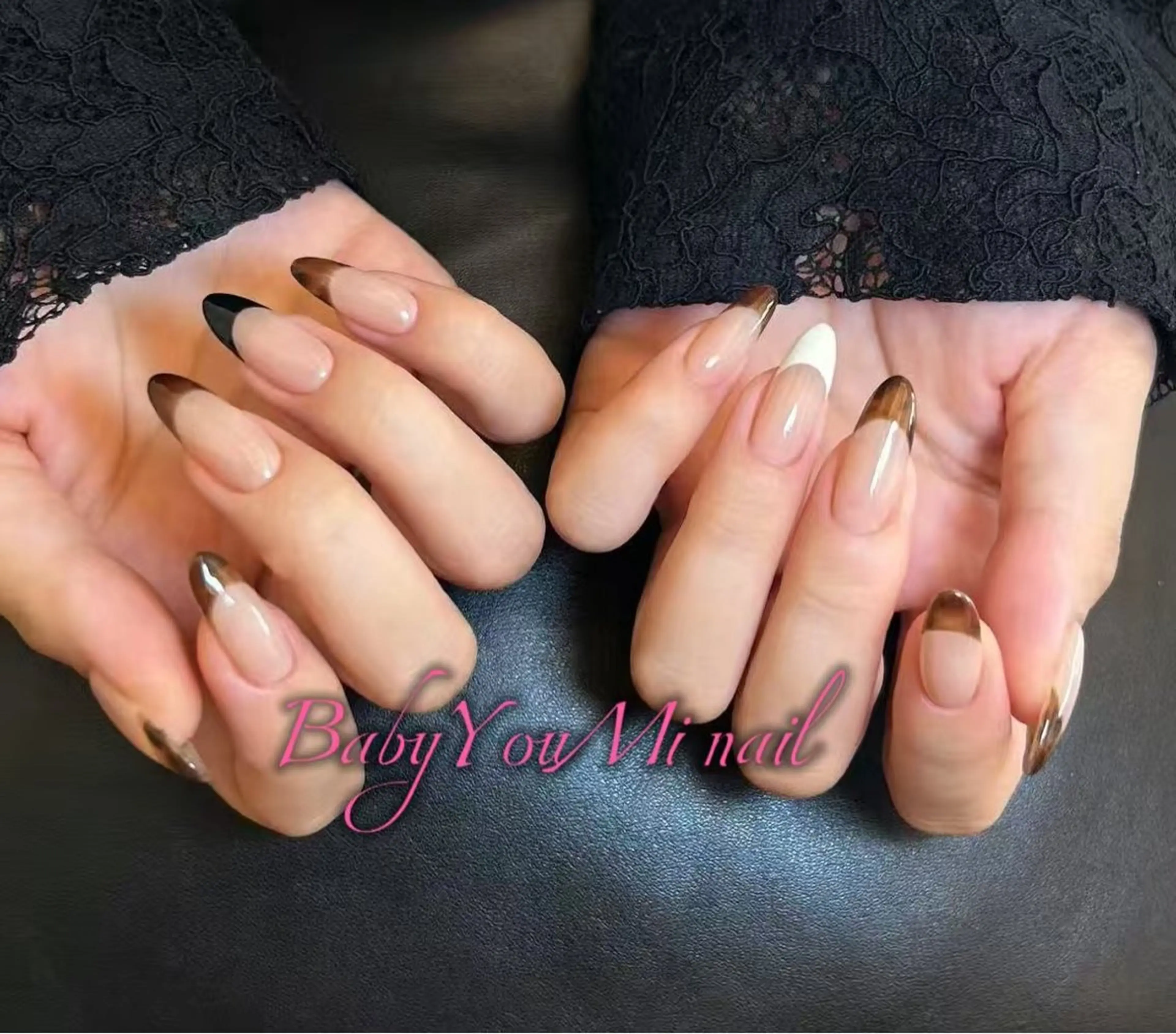 ネイル オーロラネイル フラワーネイル フットネイル フレンチネイル ジェルネイル ハンドネイル BabyYouMi ねねのネイルデザイン