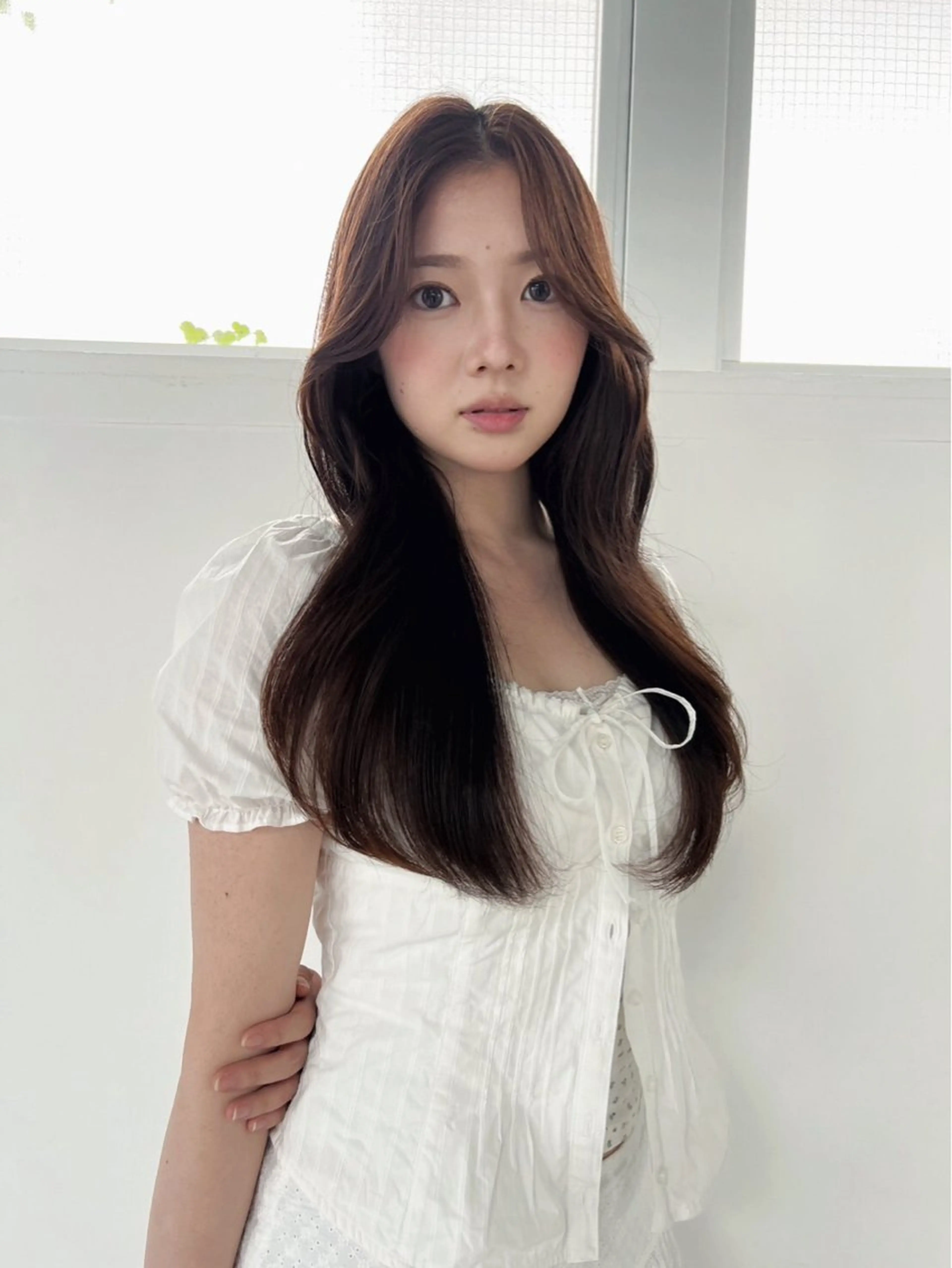 ロング カラー カット ヘアカラー トリートメント 🎀優姫 🎀  韓国レイヤーのヘアスタイル