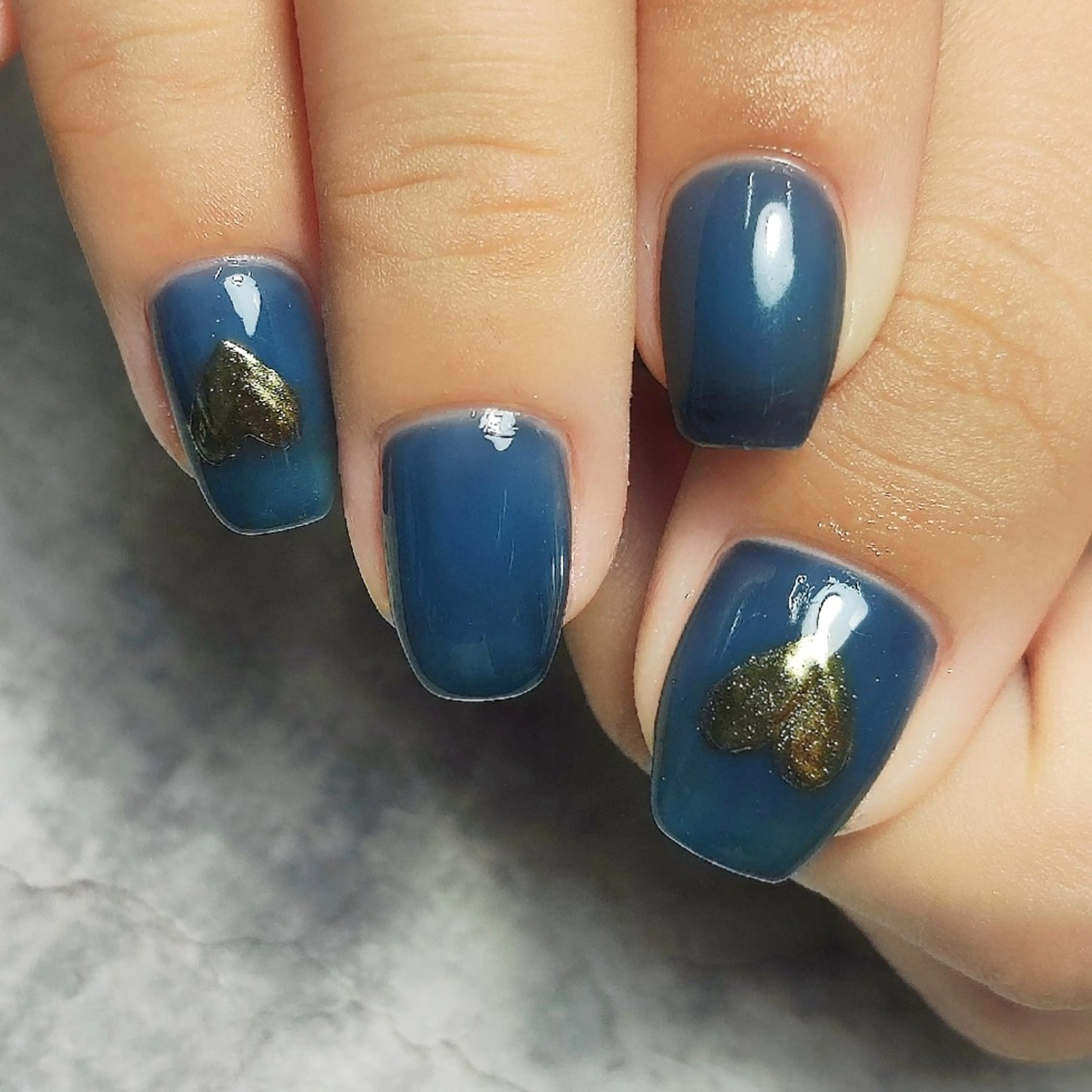 ネイル ハート ミラーネイル 個人サロン saltnailのネイルデザイン