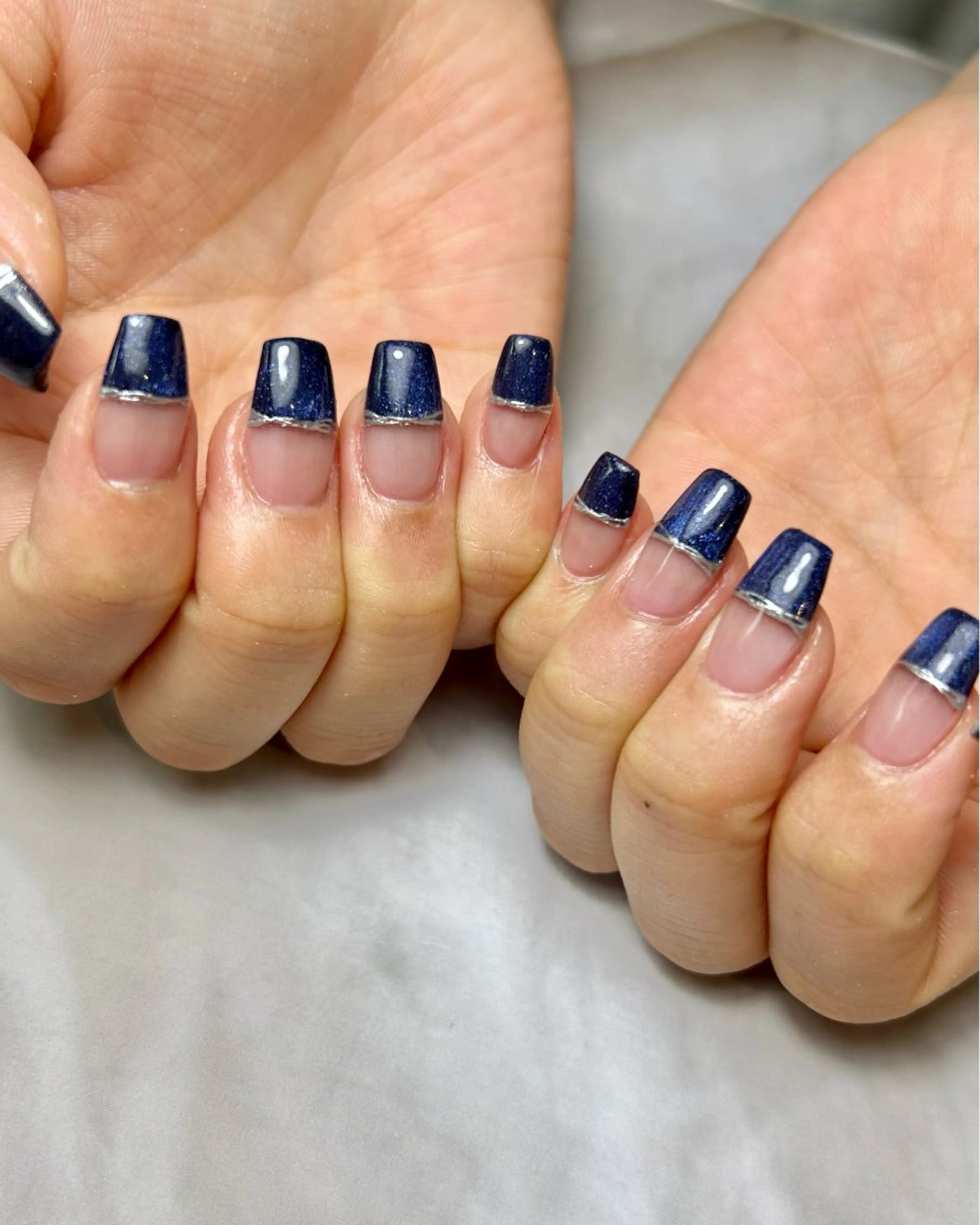 ネイル ブルー マグネットネイル 持ち込み ハンドネイル Reflection marikoのネイルデザイン