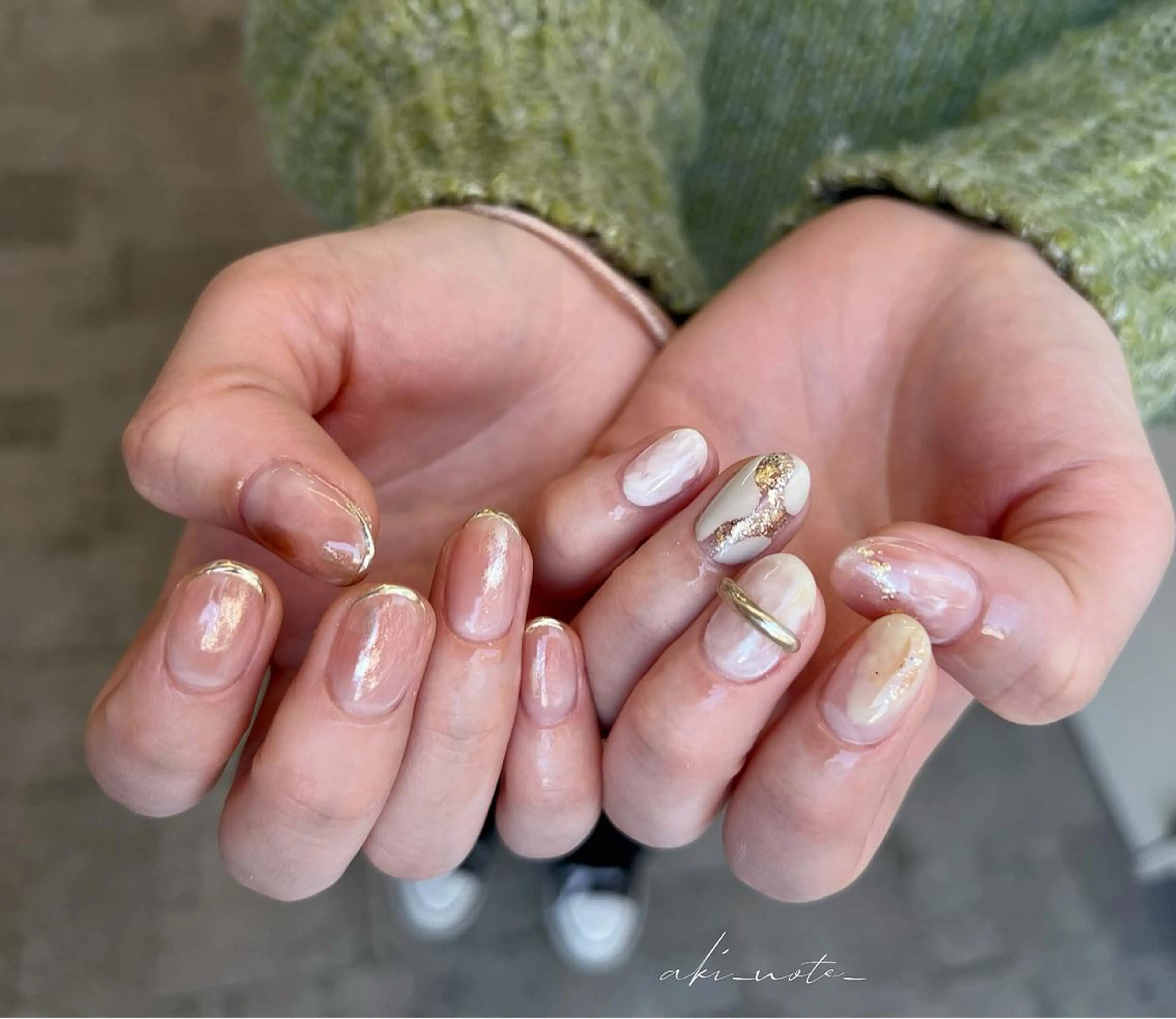 ネイル ニュアンスネイル ピンク 春ネイル ハンドネイル フットネイル GRANDE大須 栄/店長 aki🌙のネイルデザイン