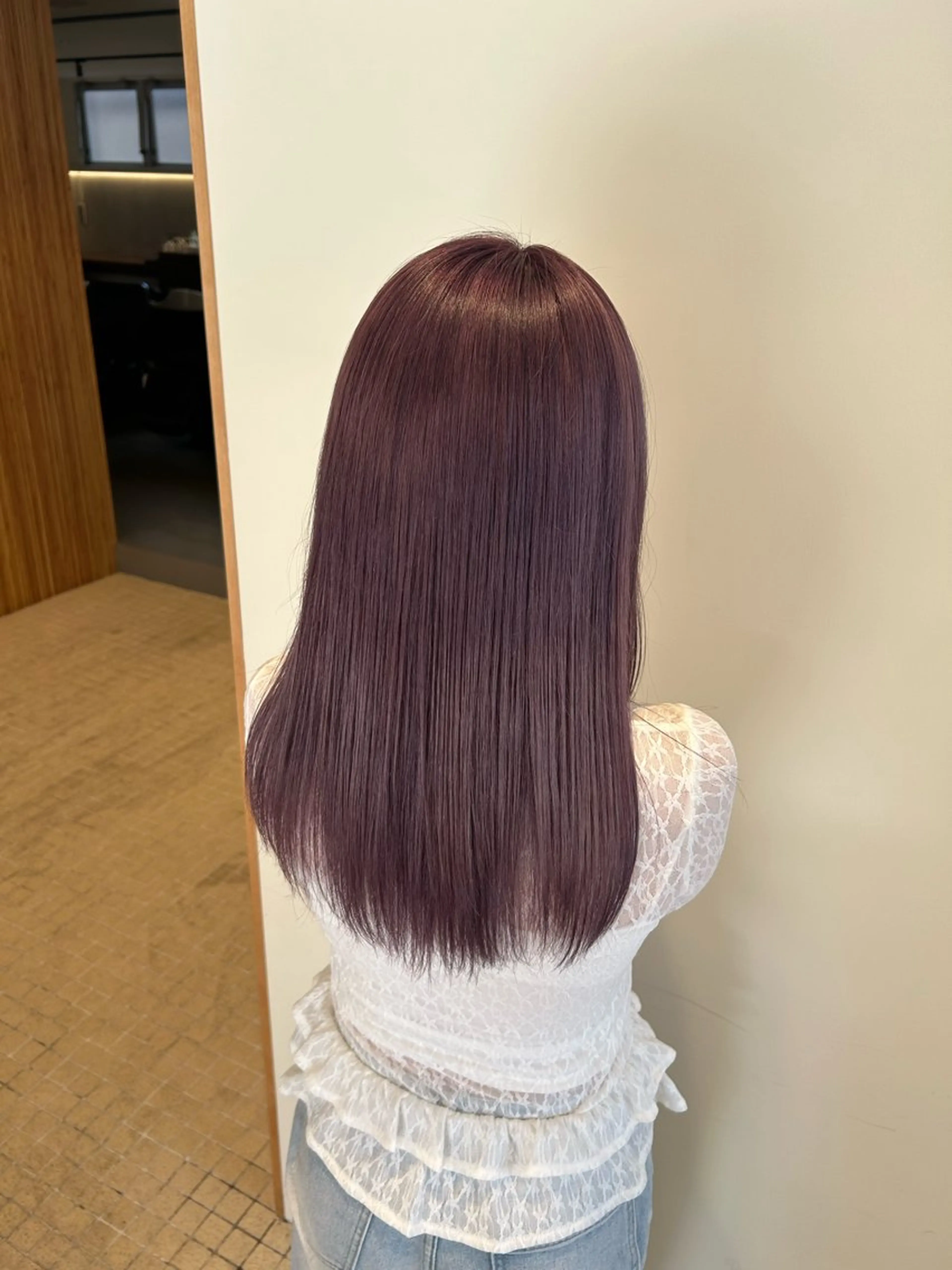 ロング ヘアカラー やなぎさわ はるなのヘアスタイル