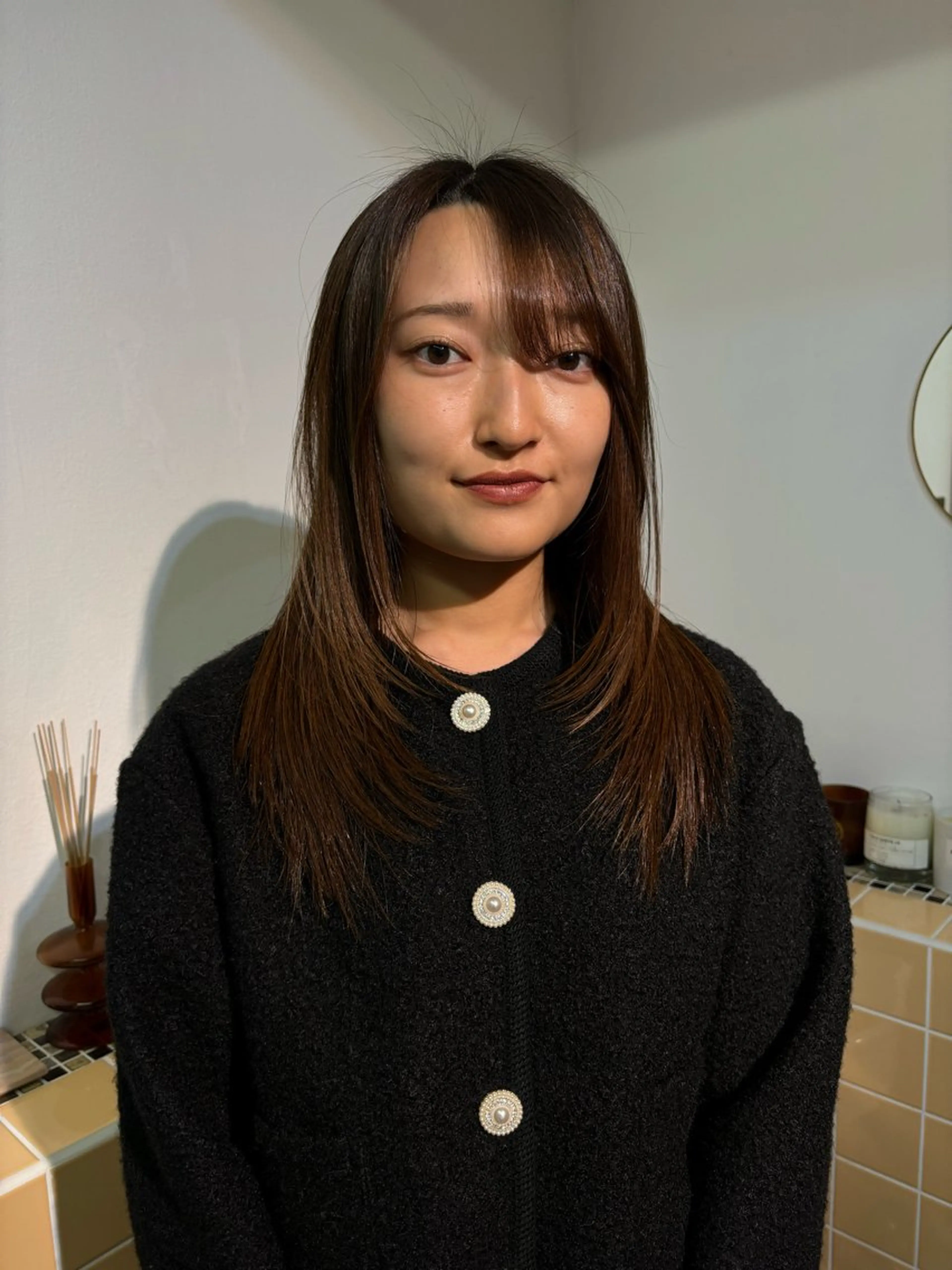 セミロング カット sakura🌸 レイヤー/韓国ヘアのヘアスタイル