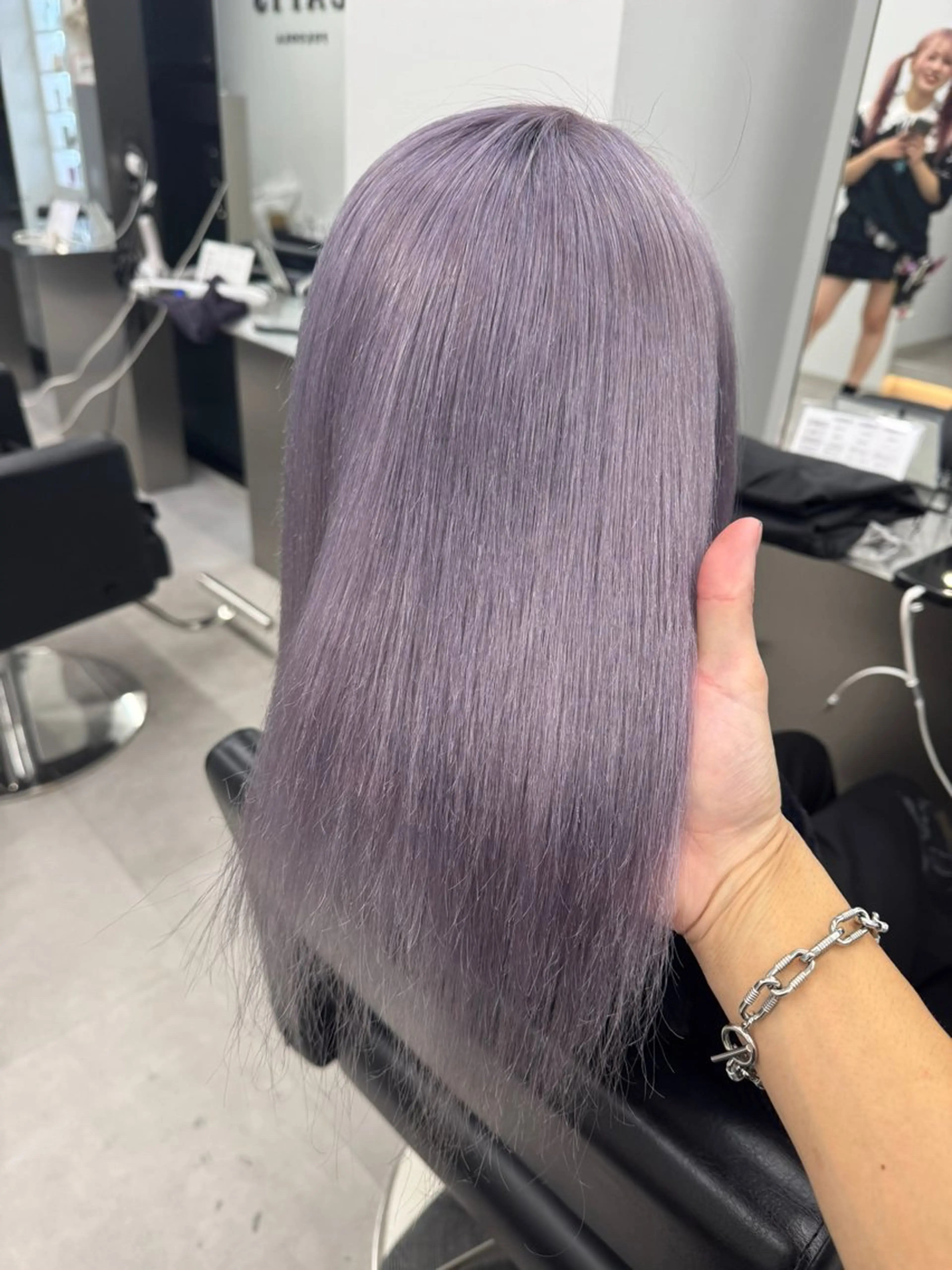 ミディアム カラー ブリーチ ラベンダーカラー カット ヘアカラー エクステ/透明感 韓国ヘア/KENTAのヘアスタイル