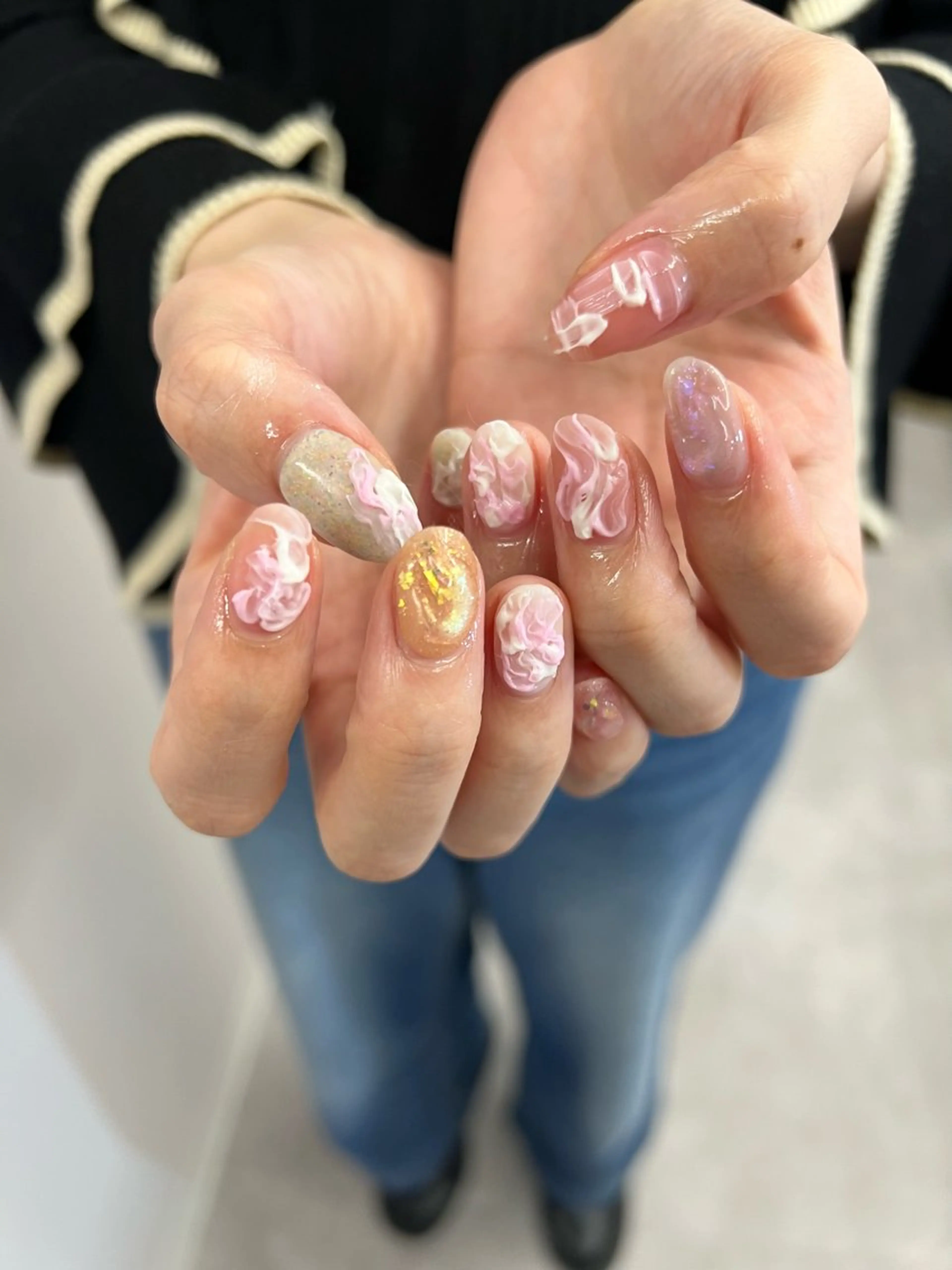 ネイル ジェルネイル マグネットネイル ニュアンスネイル パラジェル ピンク ハンドネイル ハンドケア Bana_ Nailのその他イメージ